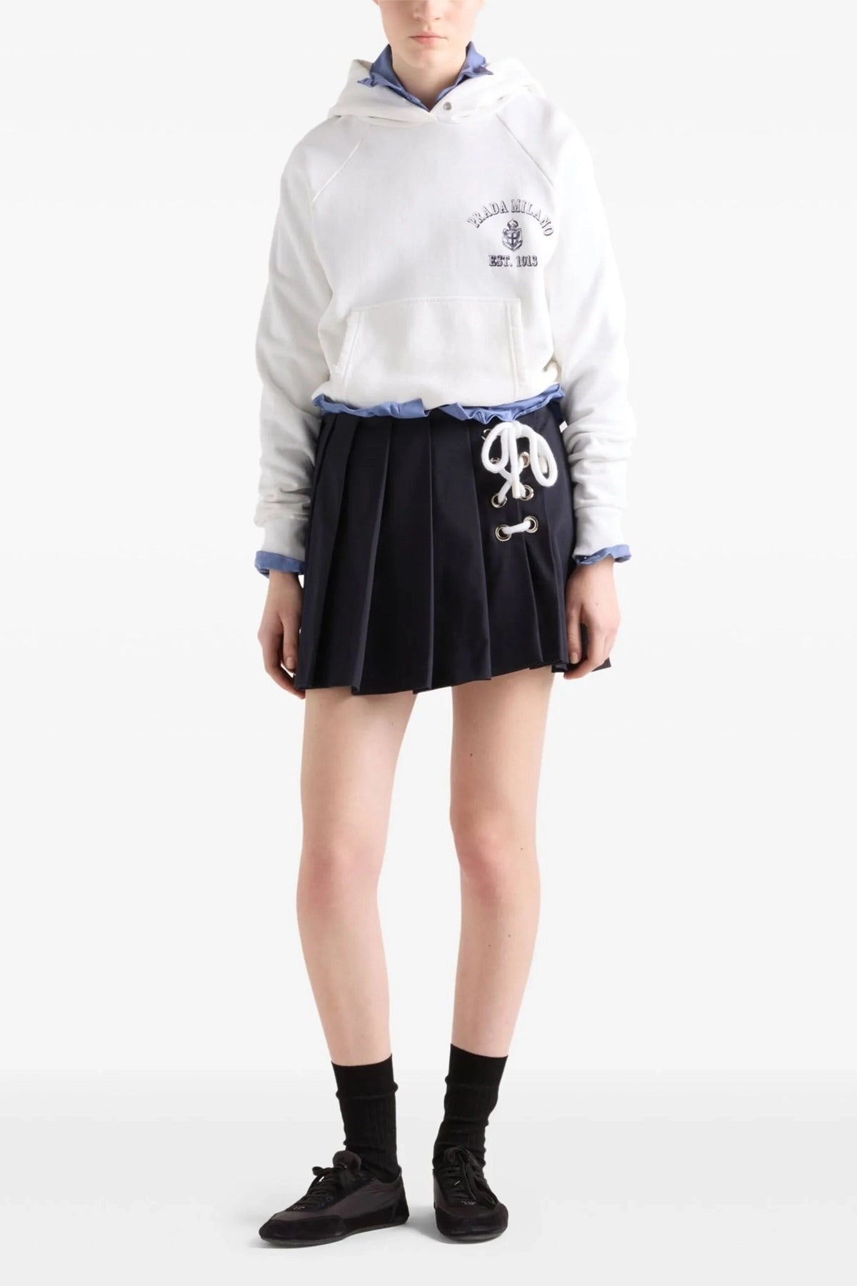 Prada Gauze Cotton Logo Hoodie - alternate view