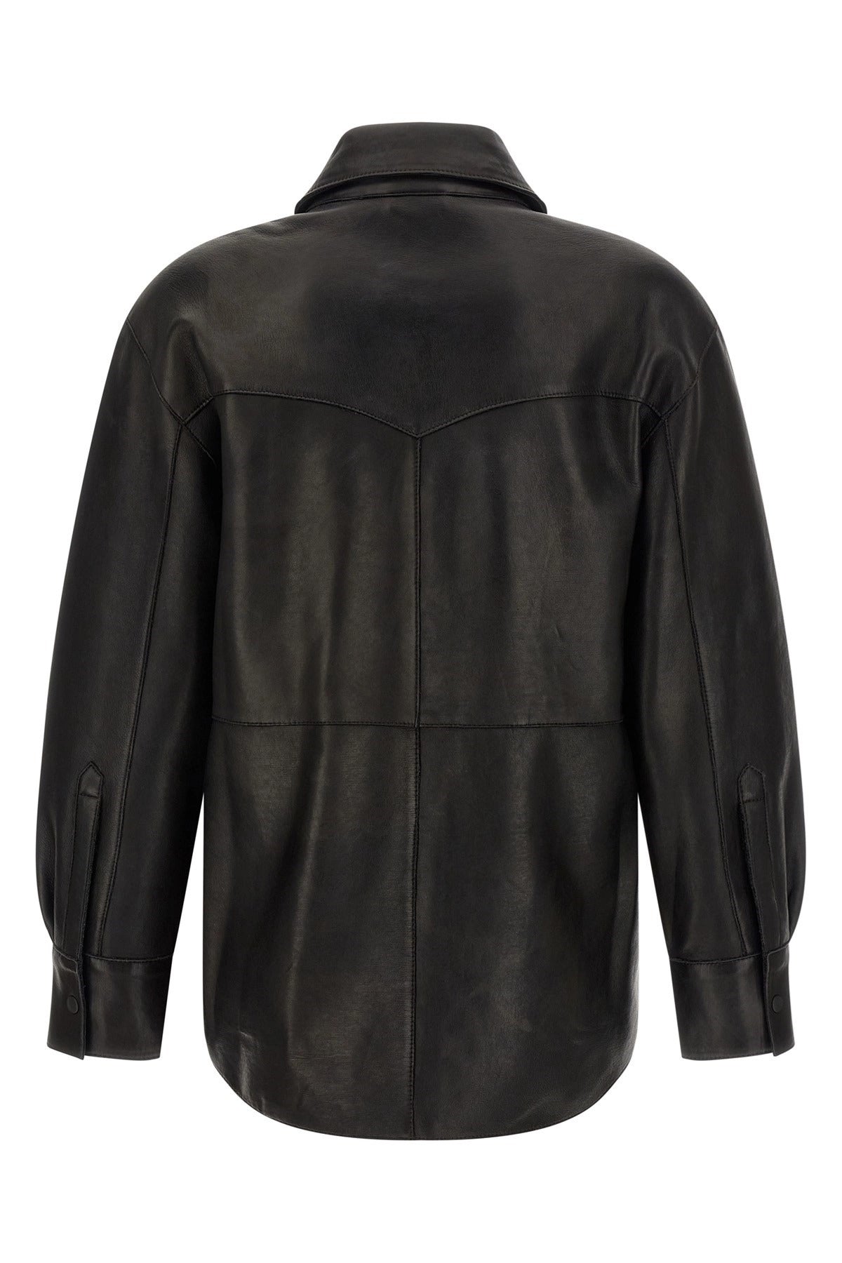 P.A.R.O.S.H. Black Leather Western Shirt - alternate view