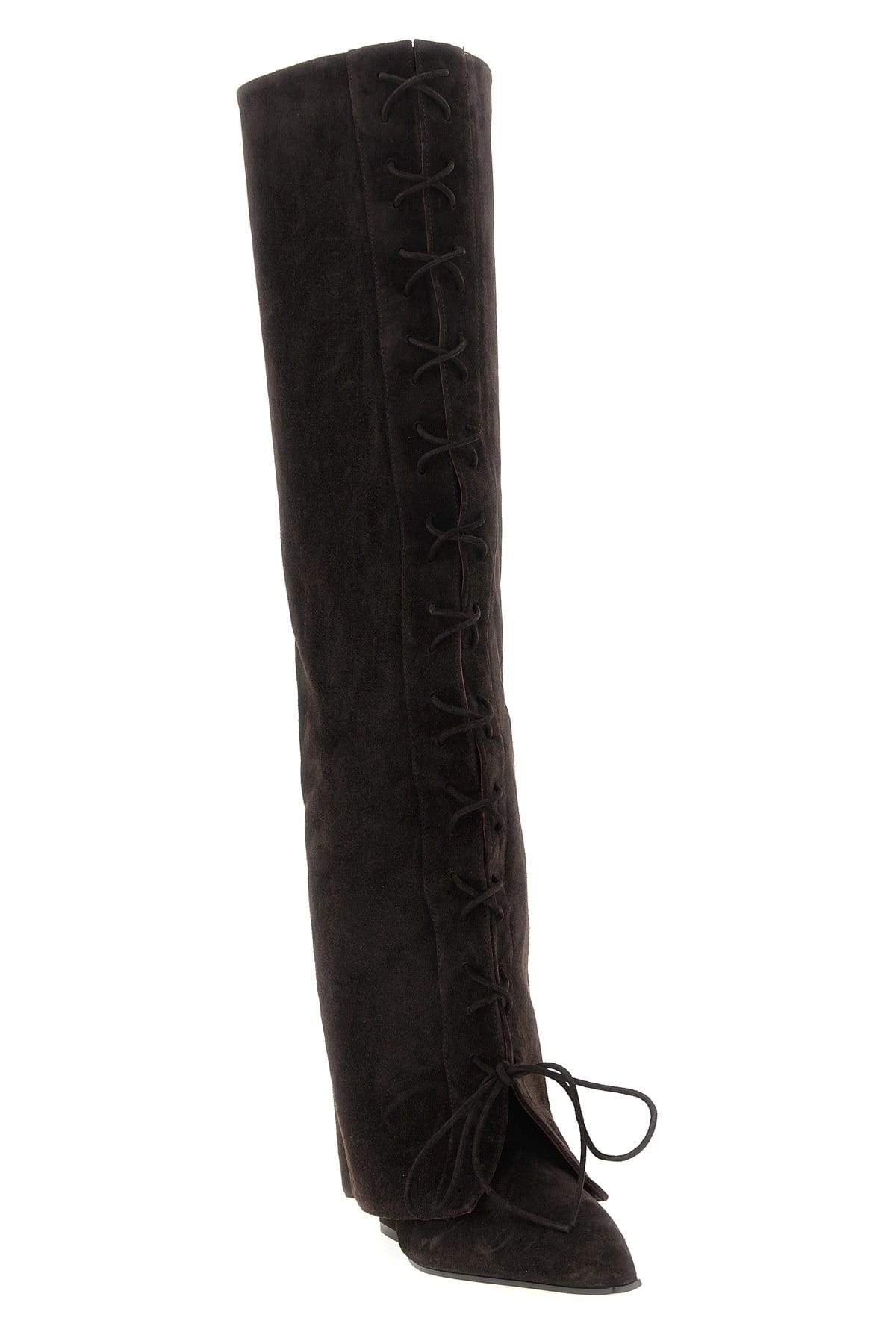 Paris Texas Jane Fold Over Lace Up Boots - alternate view