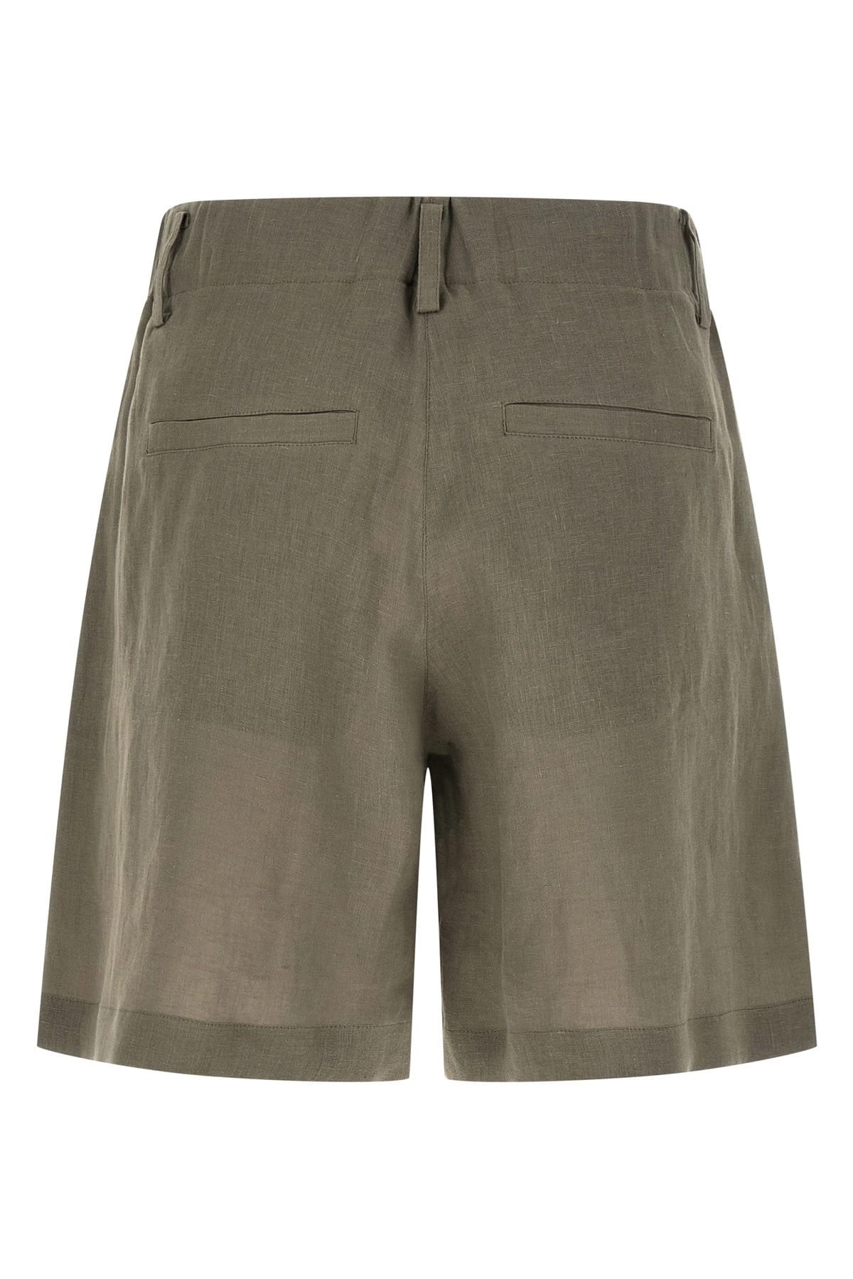 Brunello Cucinelli Pantalones cortos de lino plisados
