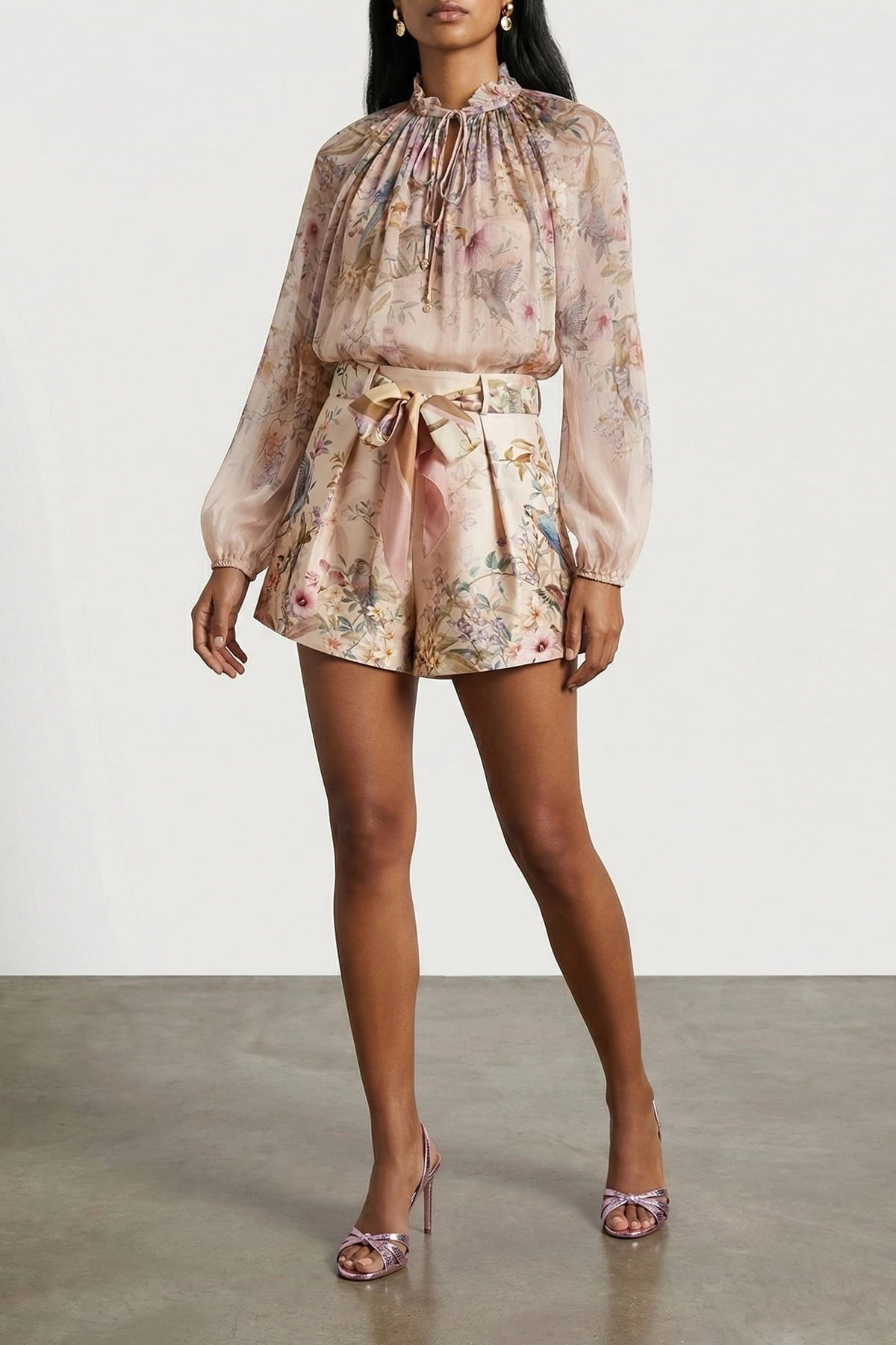 Zimmermann Rebellion Aviary-Print Shorts