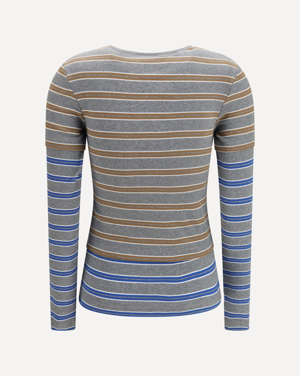 Ganni Double-Sleeve Striped Cotton T-Shirt - alternate view