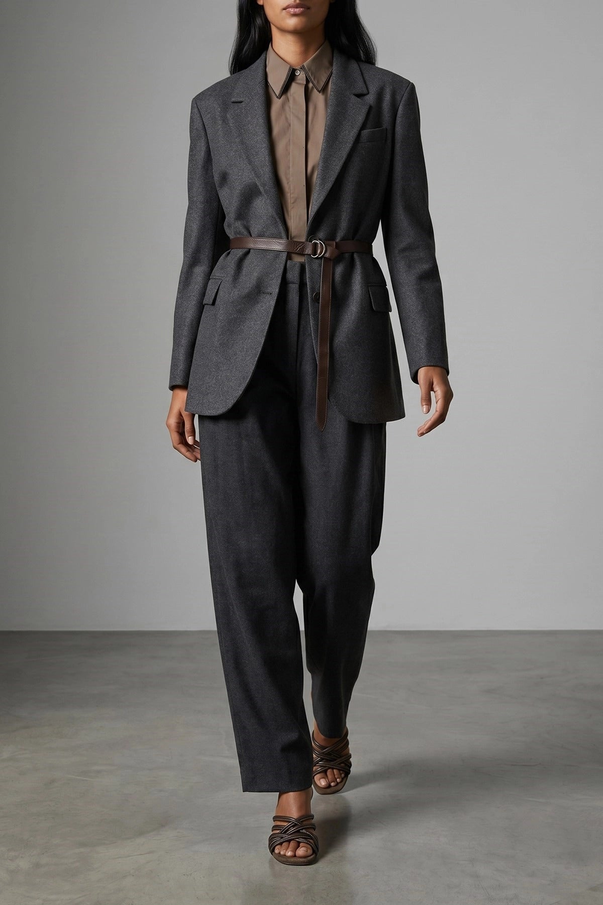 Brunello Cucinelli Double Pleat Wool Pants - alternate view