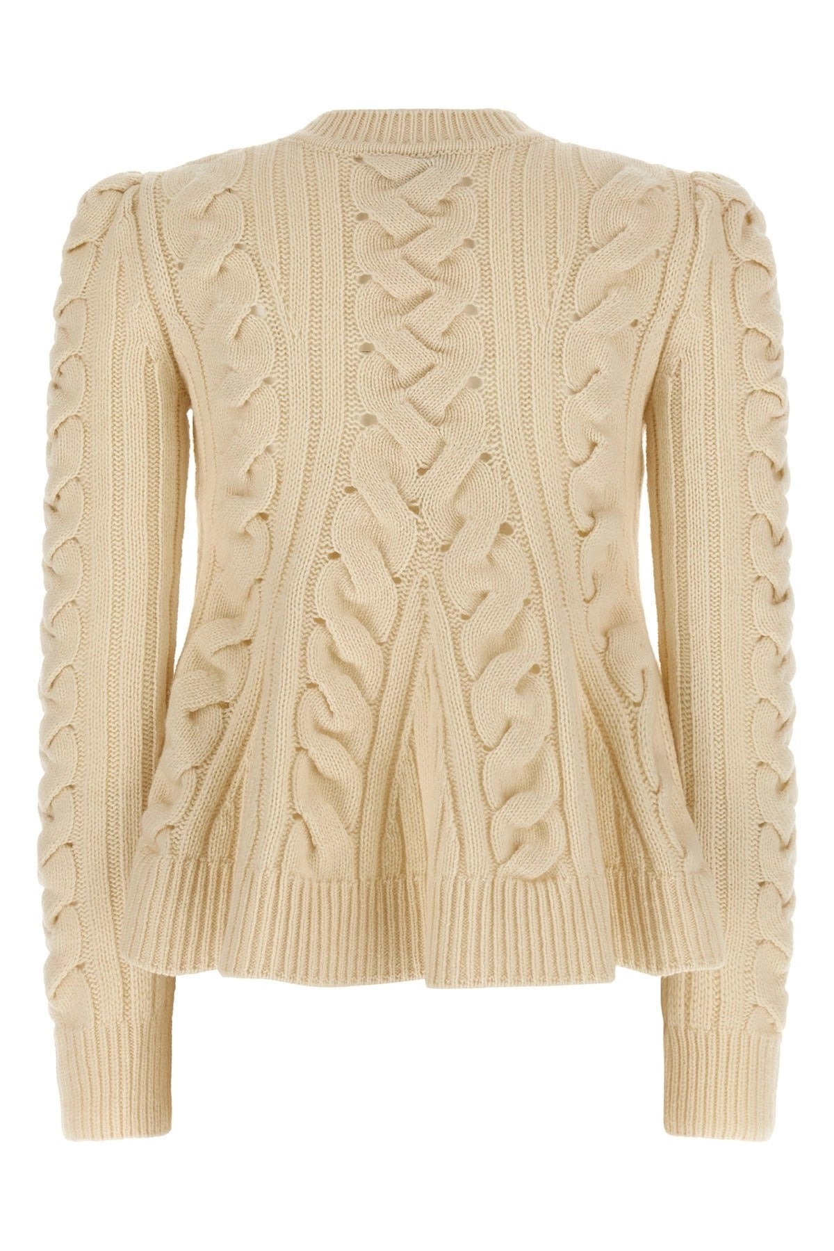 Alexander McQueen Pullover mit Peplum-Saum und Zopfmuster - alternate view