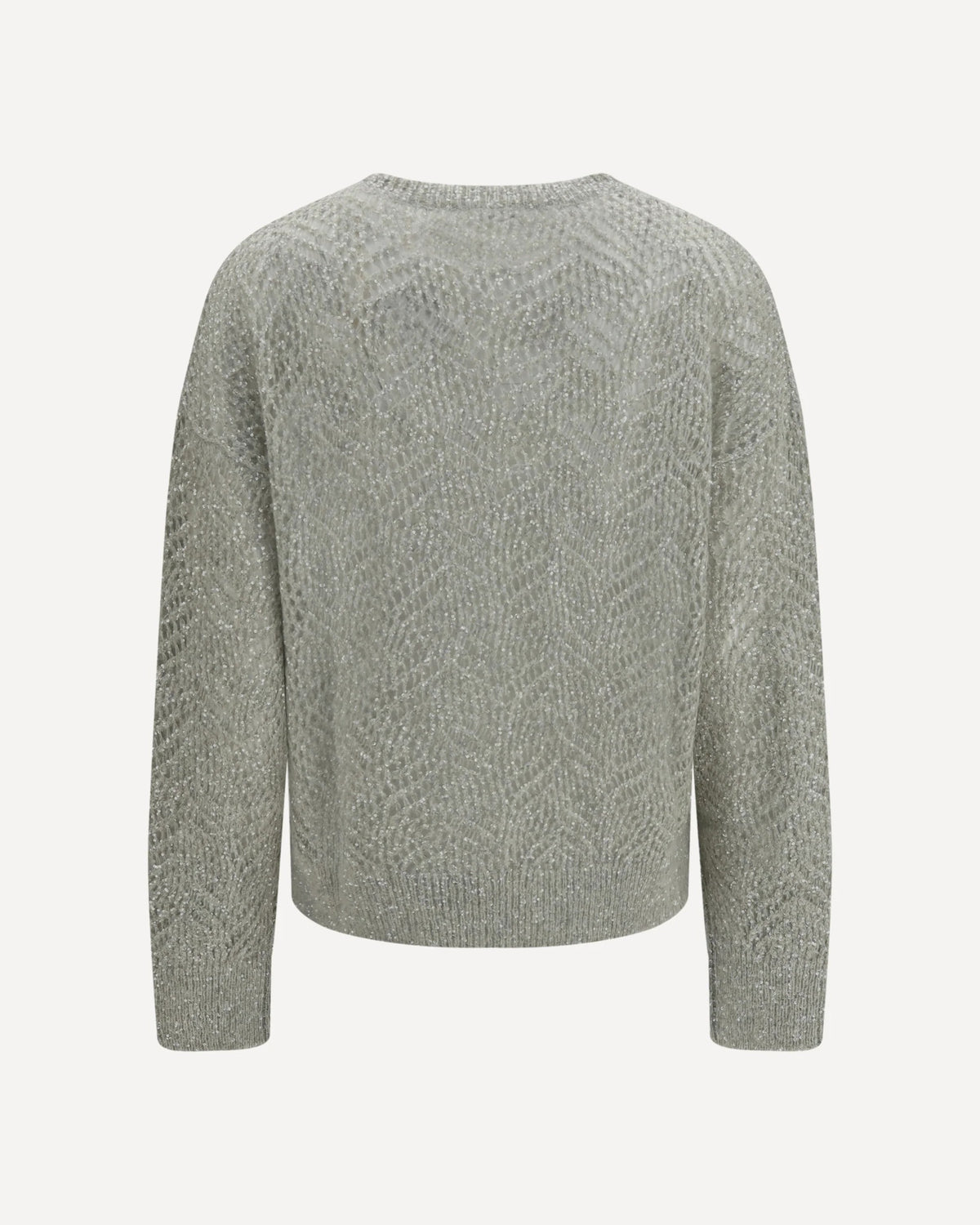 Brunello Cucinelli Openwork Sequined Crewneck Sweater - alternate view