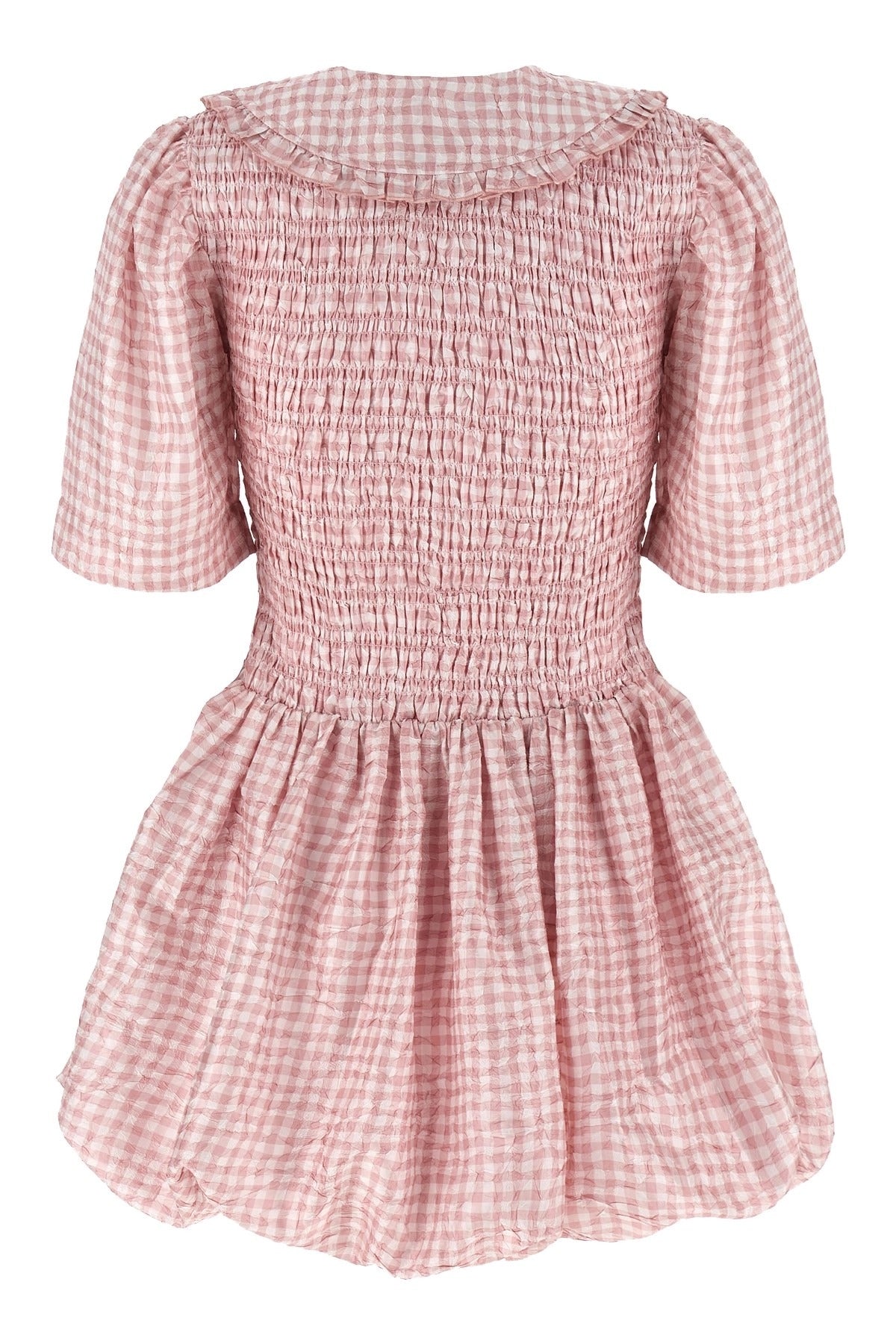 Ganni Pink Check Mini Dress