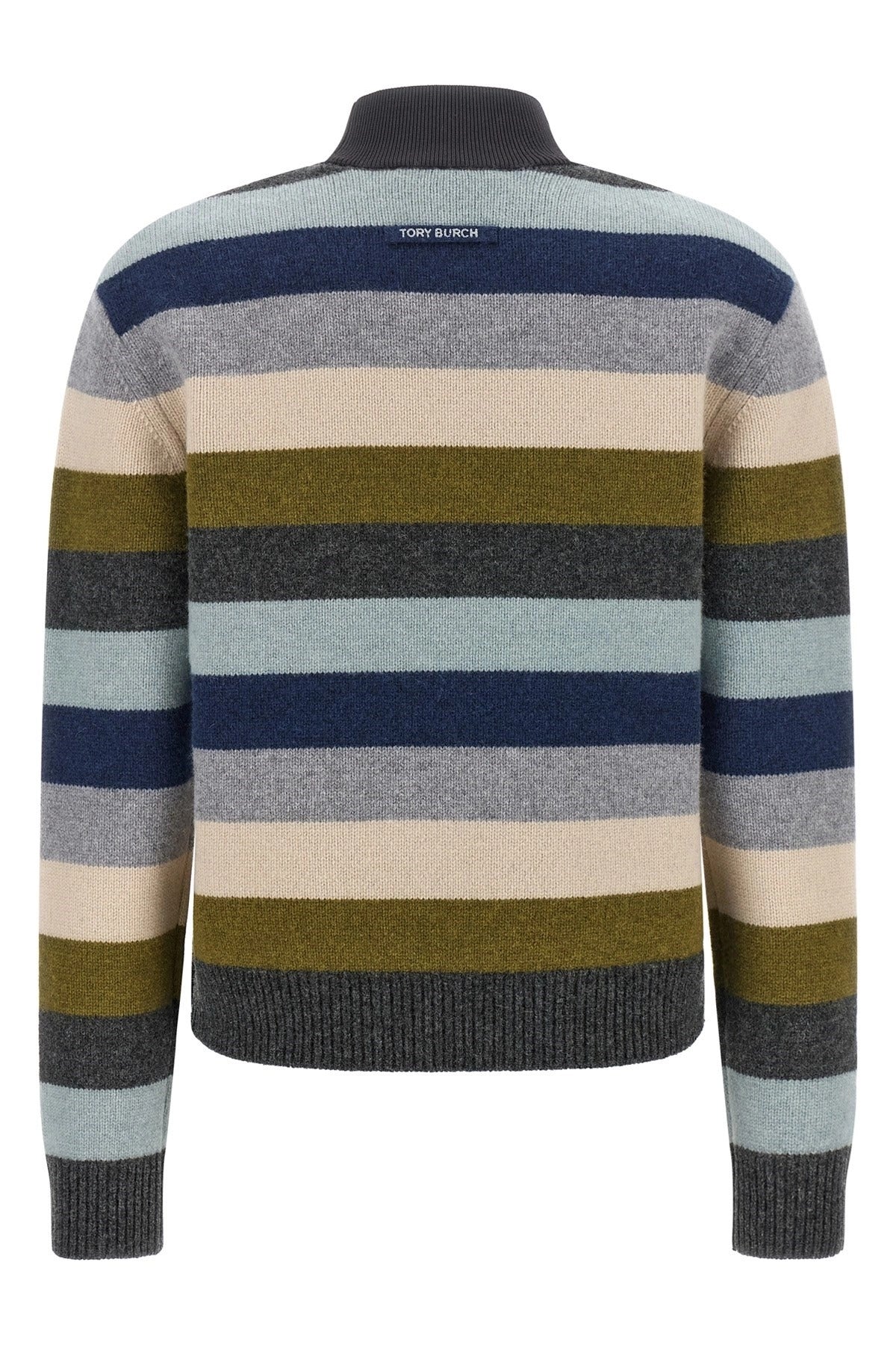 Tory Burch Striped Wool Turtleneck Sweater - alternate view