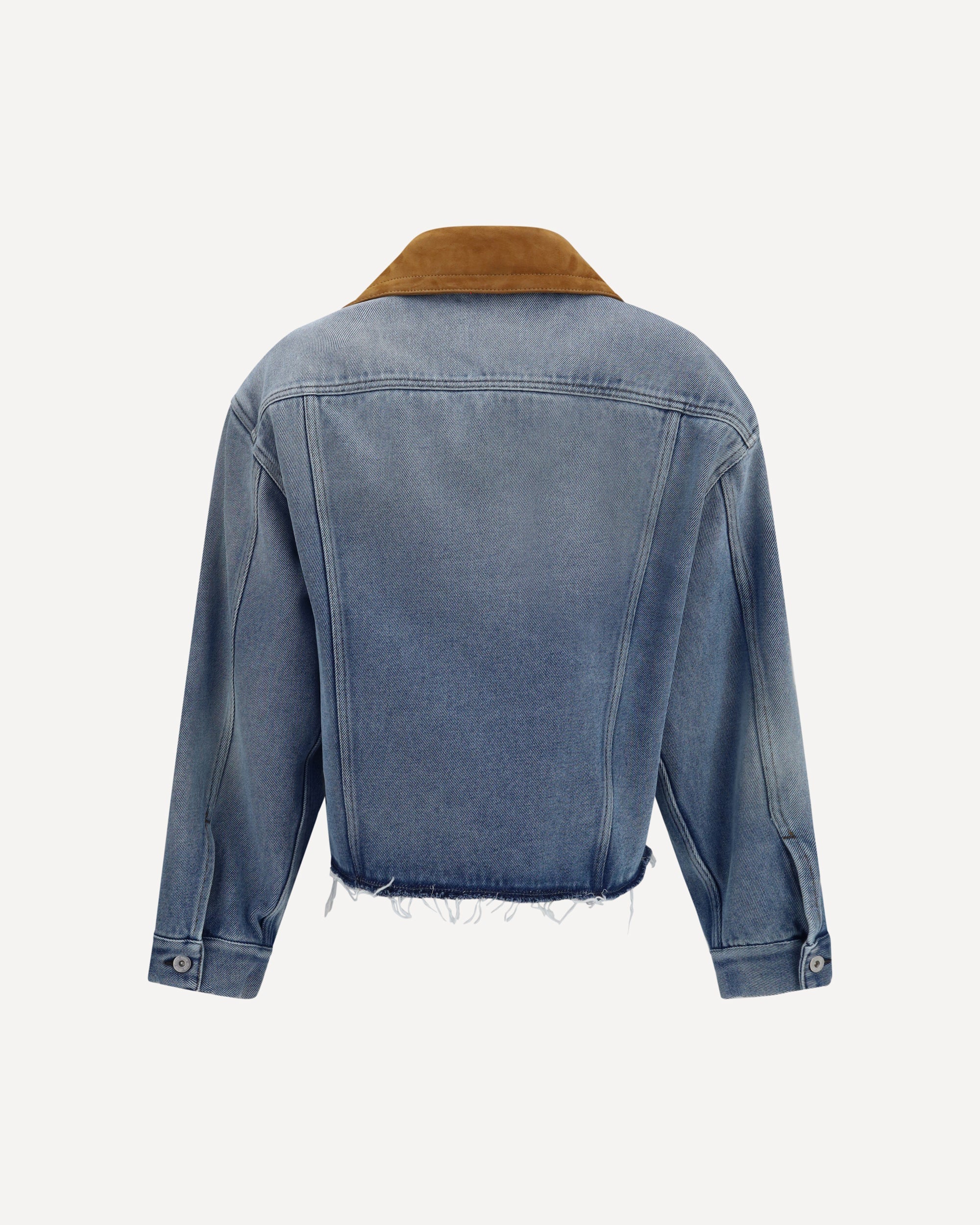Miu Miu Washed Denim And Suede Jacket - alternate view