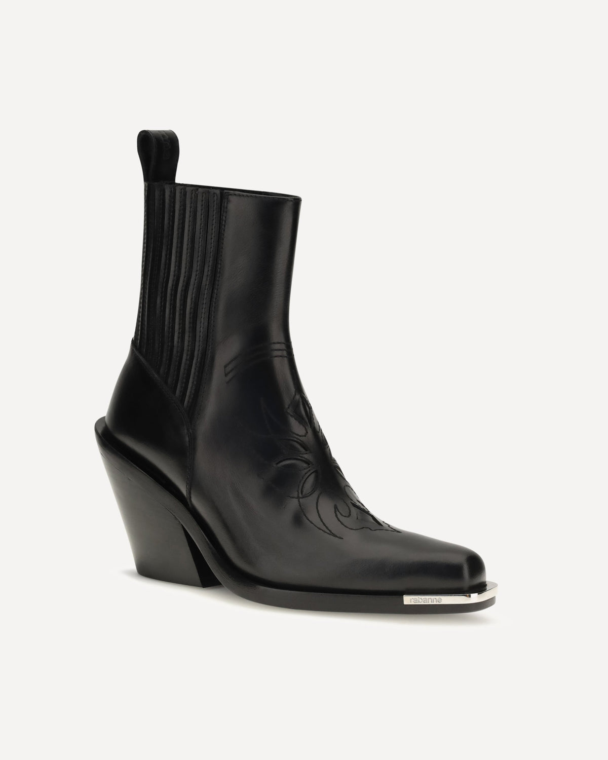Rabanne Leather Cowboy Ankle Boots - alternate view
