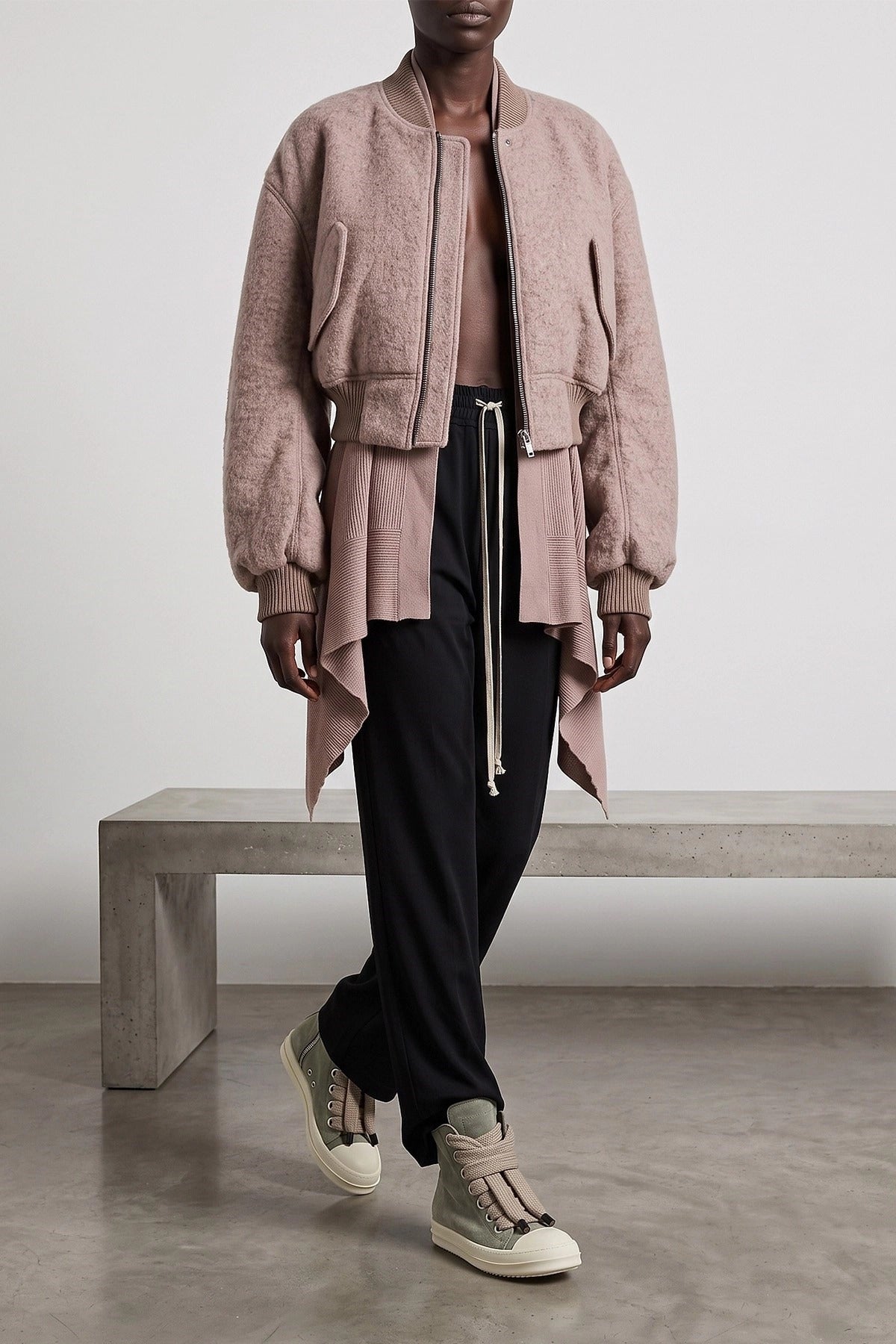 Rick Owens Secchia Cropped Flight Bomber Jacket