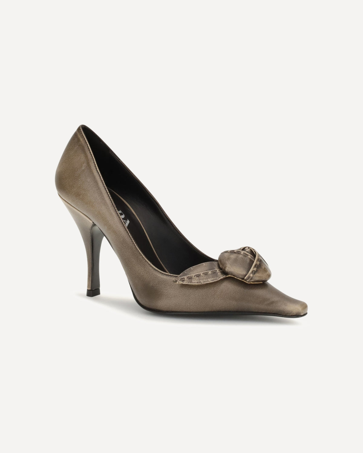 Prada Leather Pumps With Rose Appliqué - alternate view