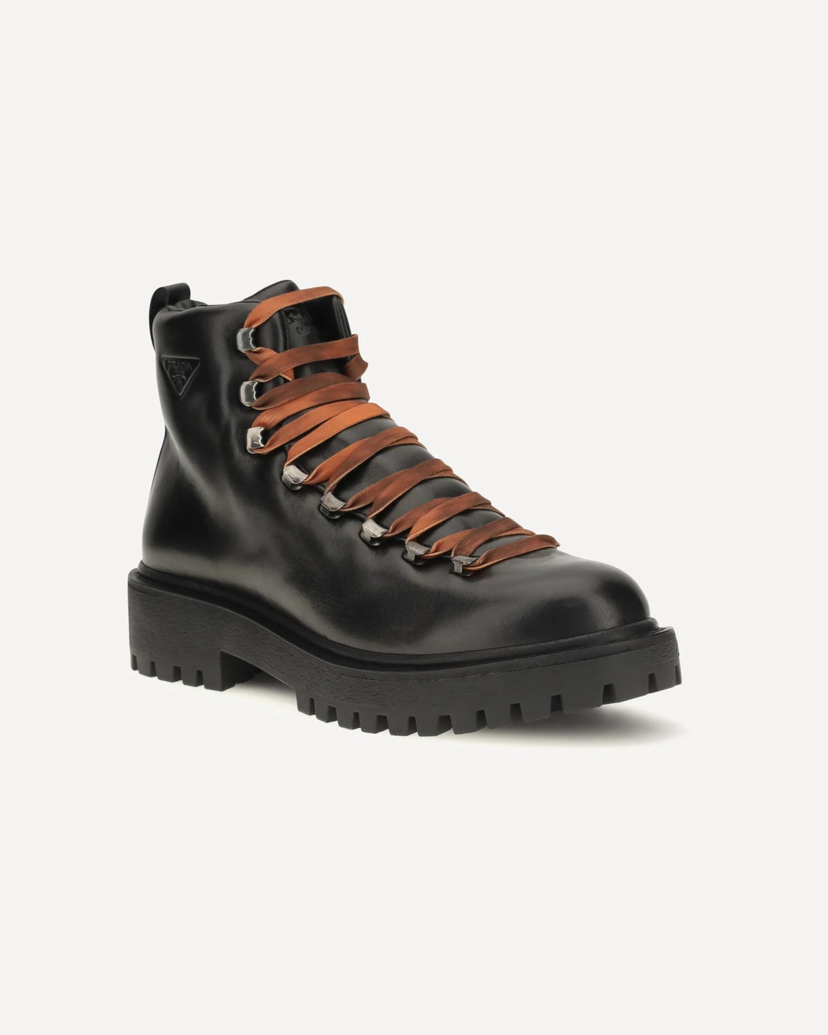Prada Leather Lace-Up Ankle Boots - alternate view