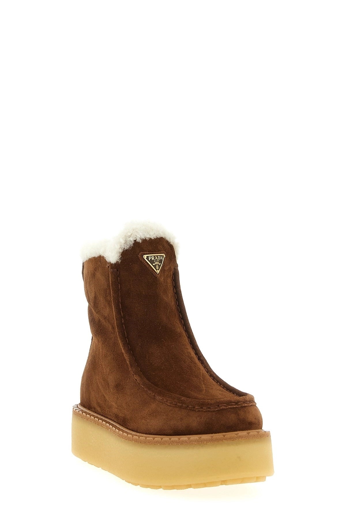 Prada Suede Shearling Ankle Boots - alternate view
