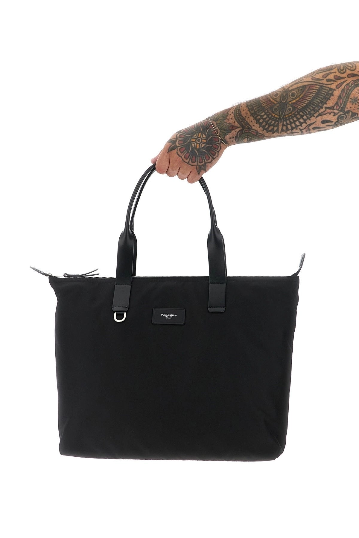 Dolce & Gabbana Media Logo Patch Shopping Bag - alternate view