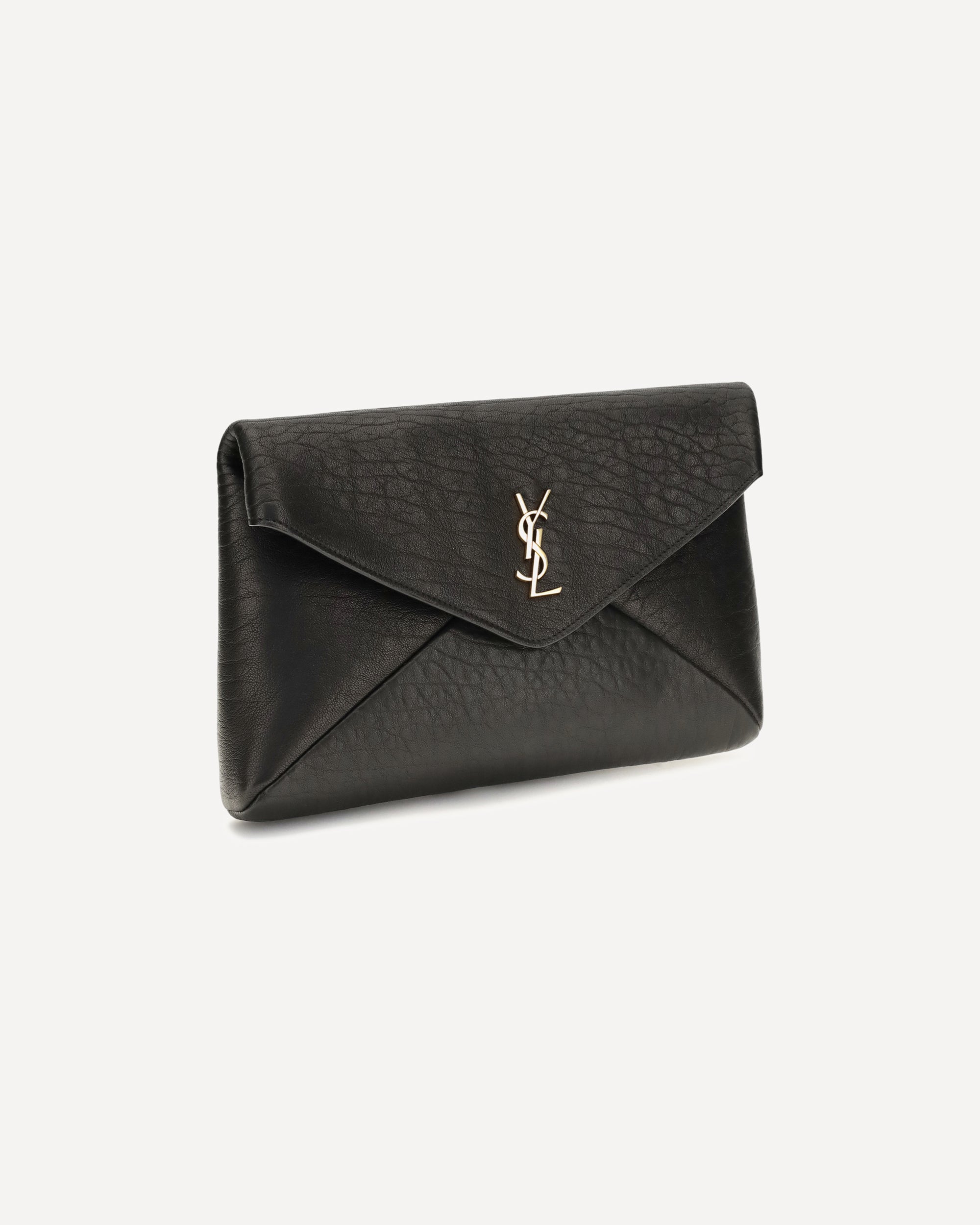 Saint Laurent Envelope Leather Clutch - alternate view