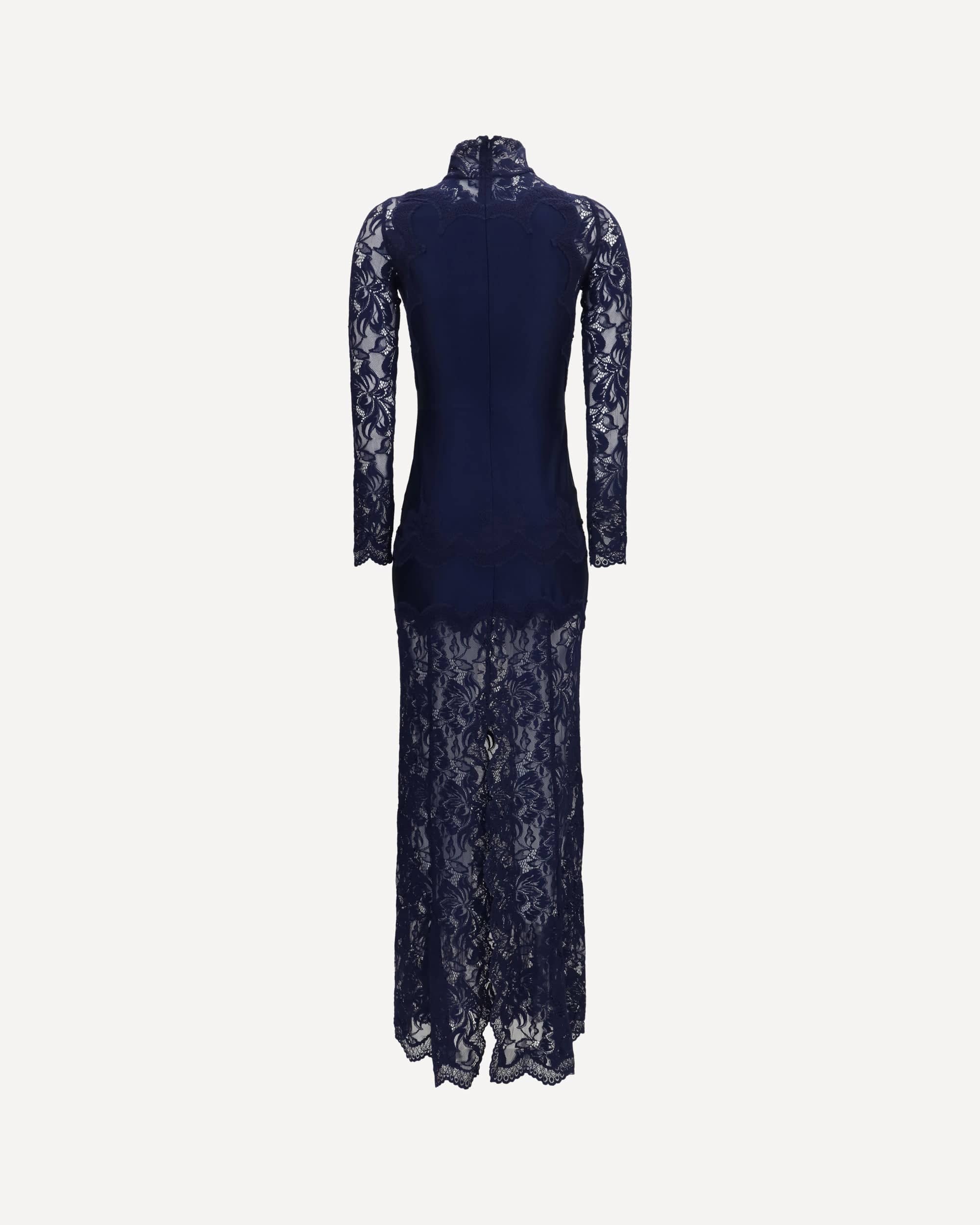 Rabanne Long Lace Jersey Dress - alternate view