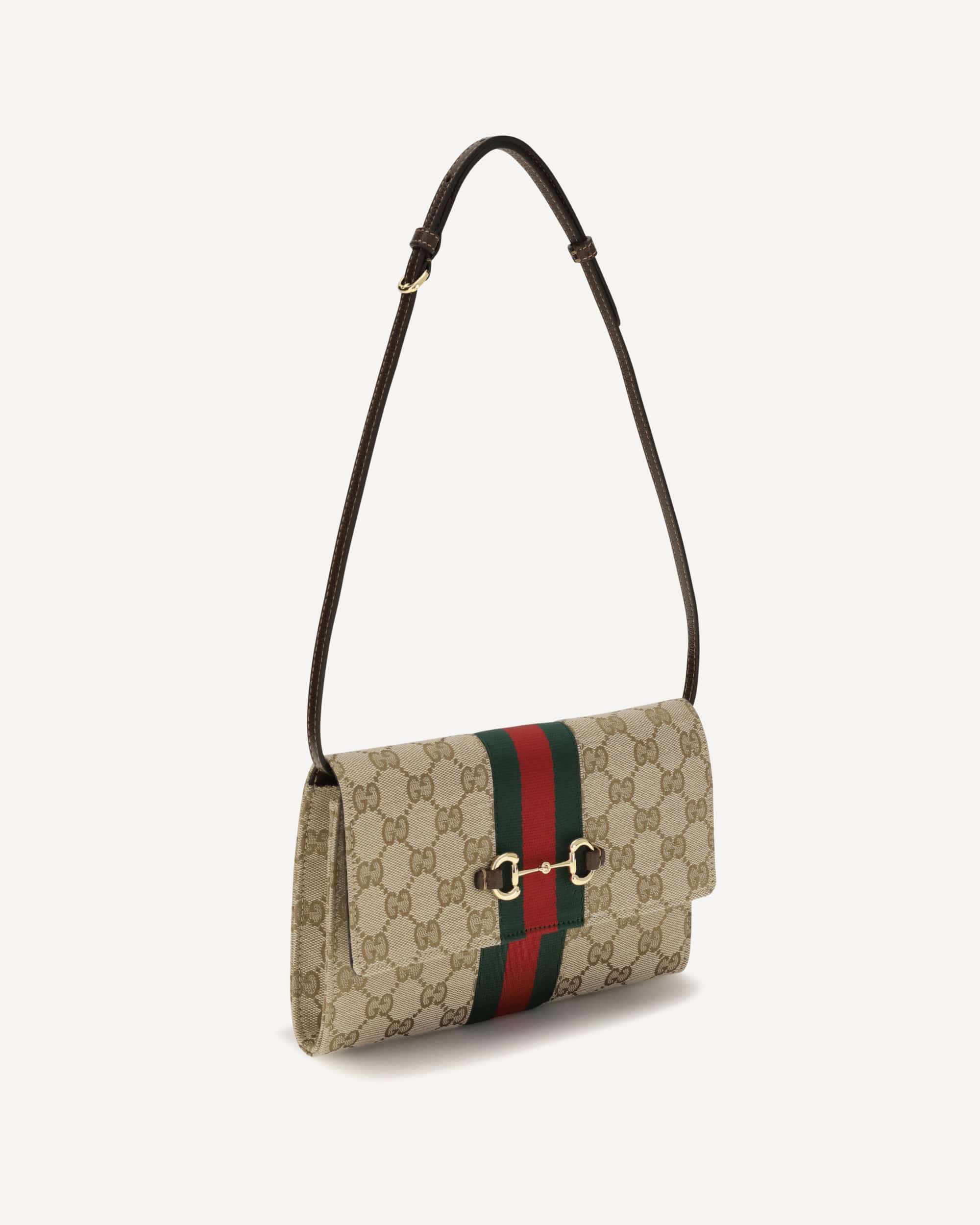 Gucci cartera Horsebit Web con correa