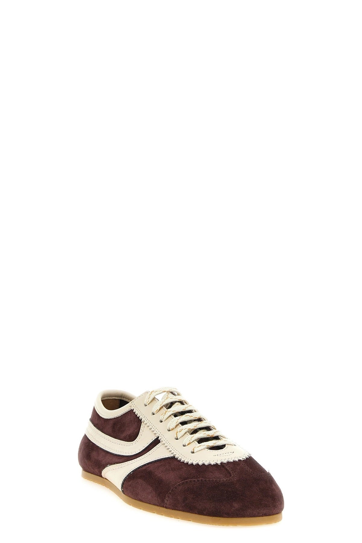 Dries Van Noten Burgundy Suede Leather Sneakers - alternate view