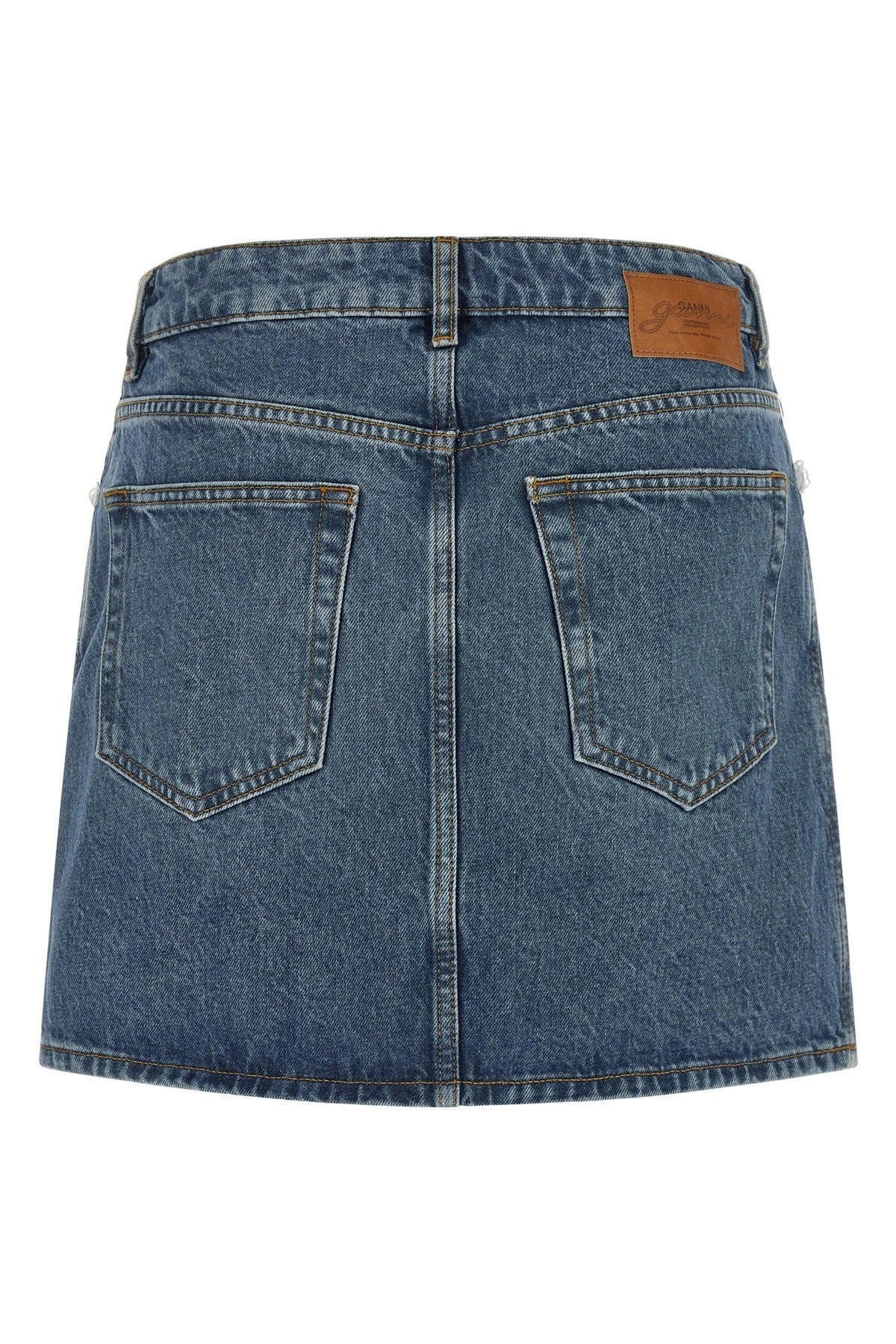 Ganni Denim And Lace Mini Skirt - alternate view