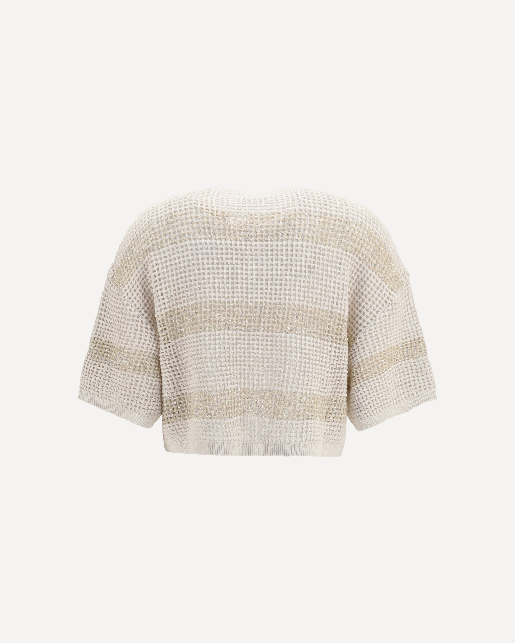 Brunello Cucinelli Striped Openwork Cotton Cardigan - alternate view