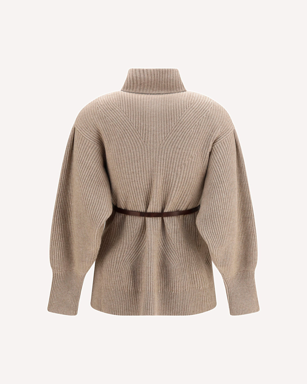 Brunello Cucinelli High Neck Cardigan With Belt - alternate view