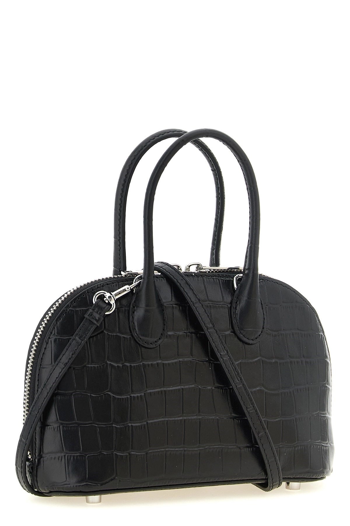 Self-Portrait Croc Leather Mini Toast Handbag