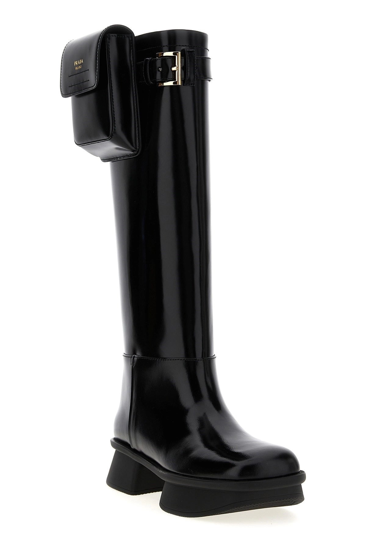 Prada Equal Brushed Leather Boots - alternate view