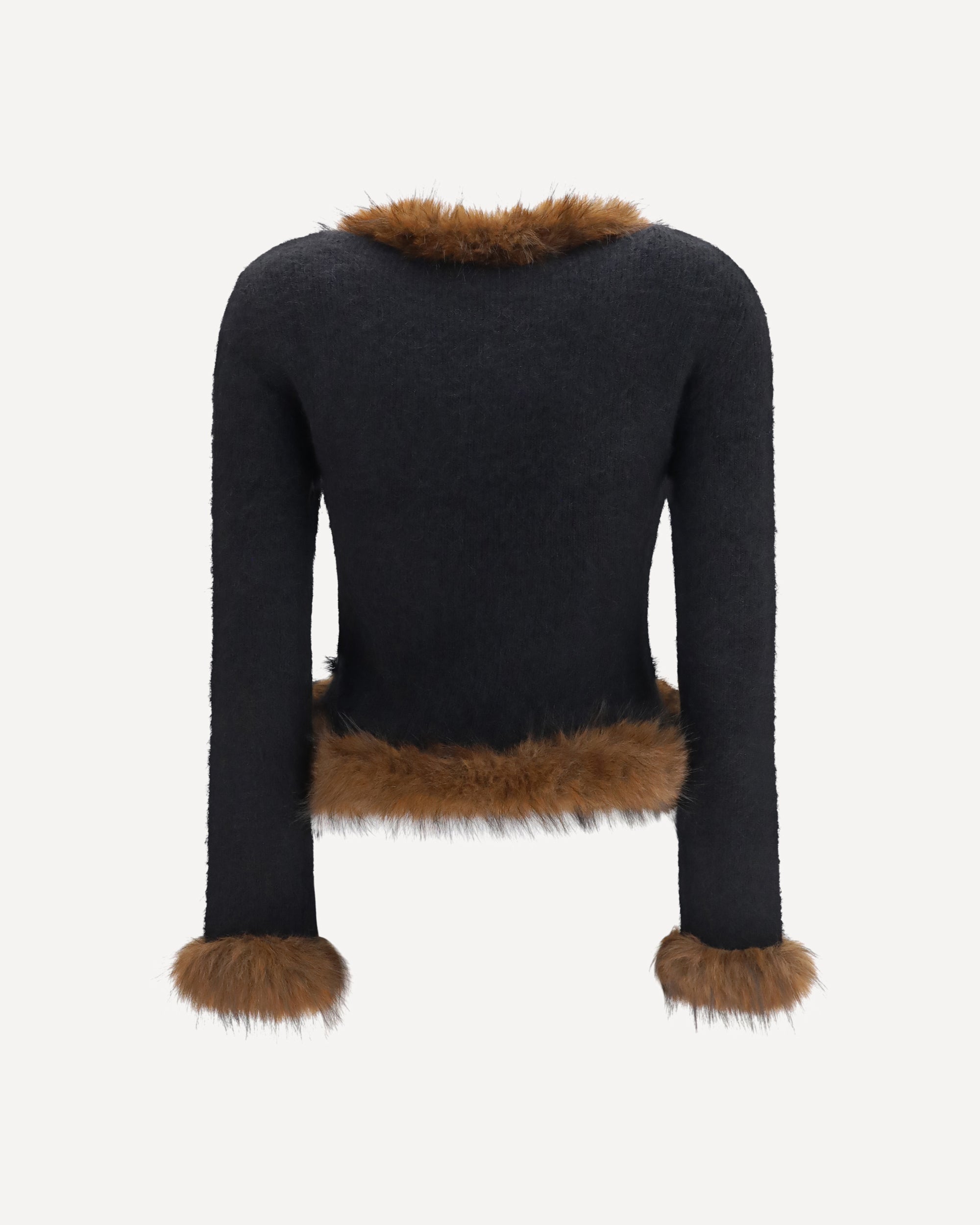 Self-Portrait Knit Faux Fur Cardigan - alternate view