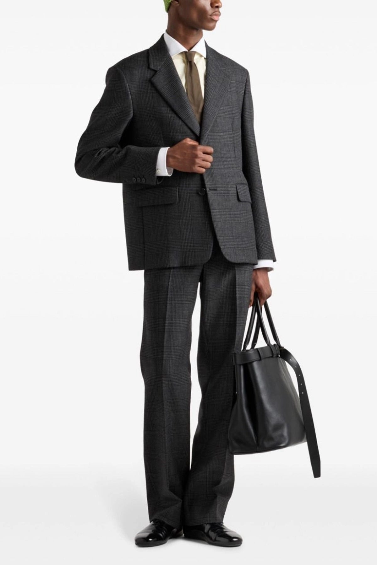 Prada Gray Check Wool Pants - alternate view