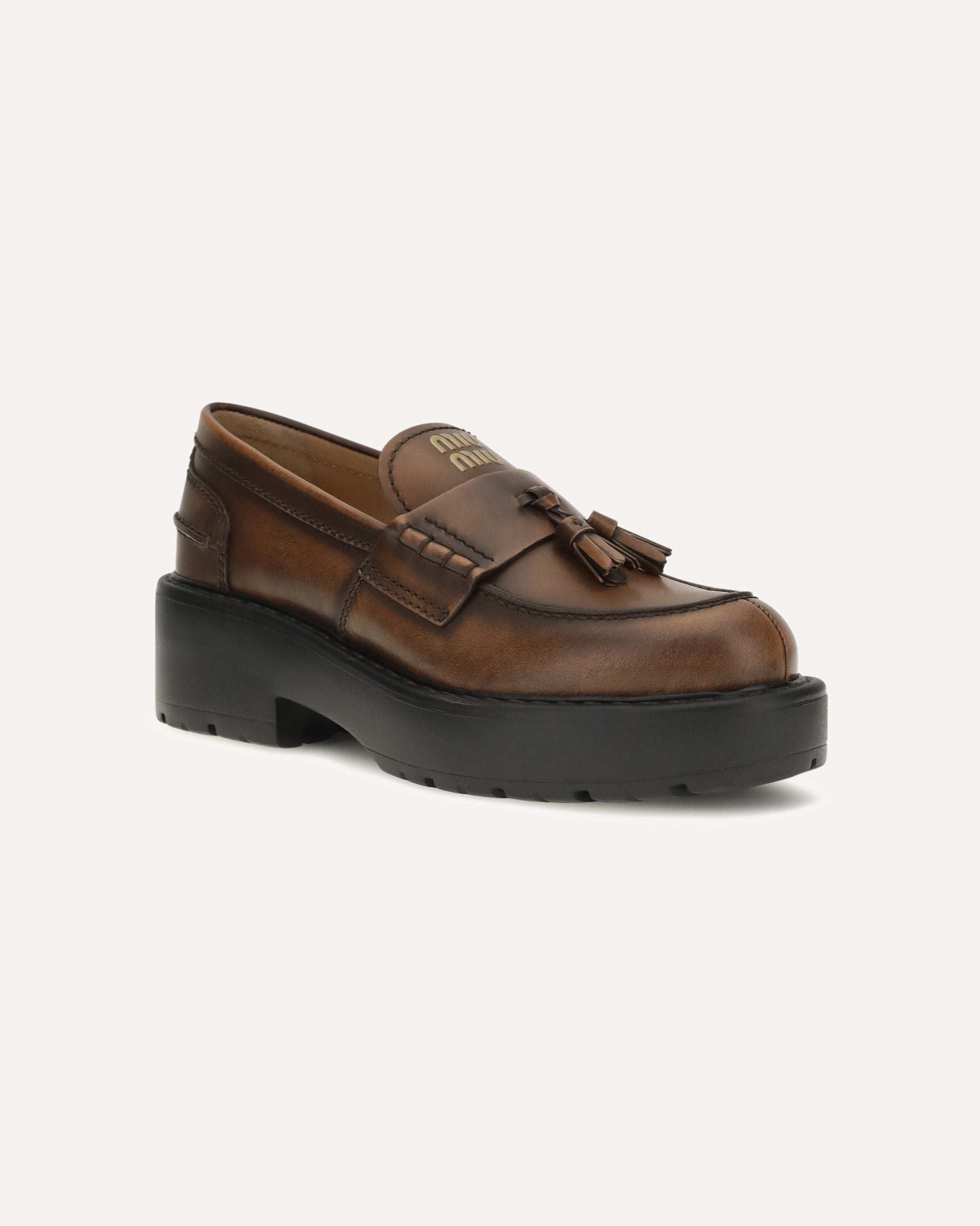 Miu Miu Smooth Leather Tassel Loafers - alternate view