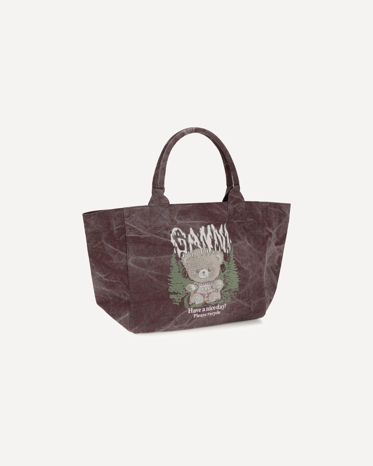 Ganni Medium Trapeze Teddy Print Shopping Bag - alternate view