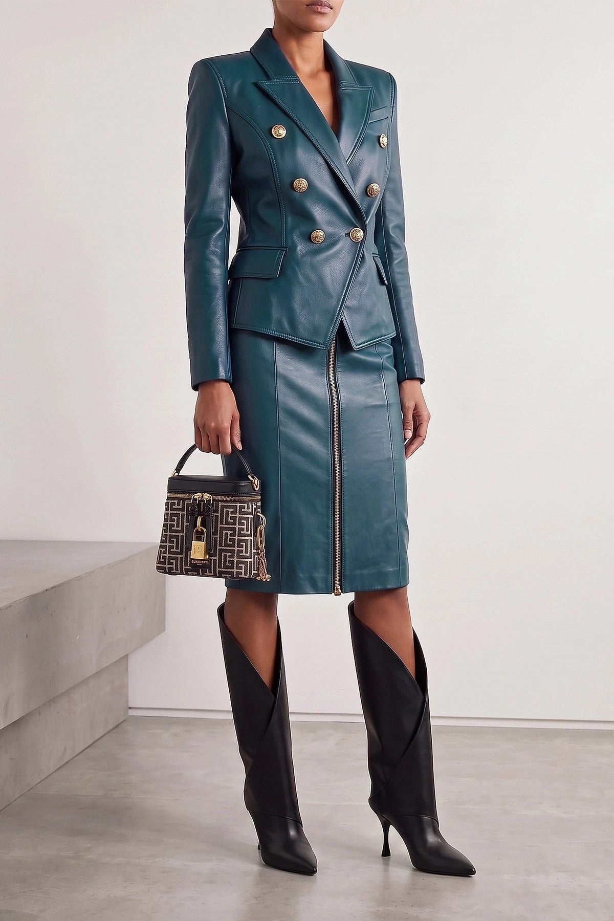 Balmain Twist Calf Leather Boots