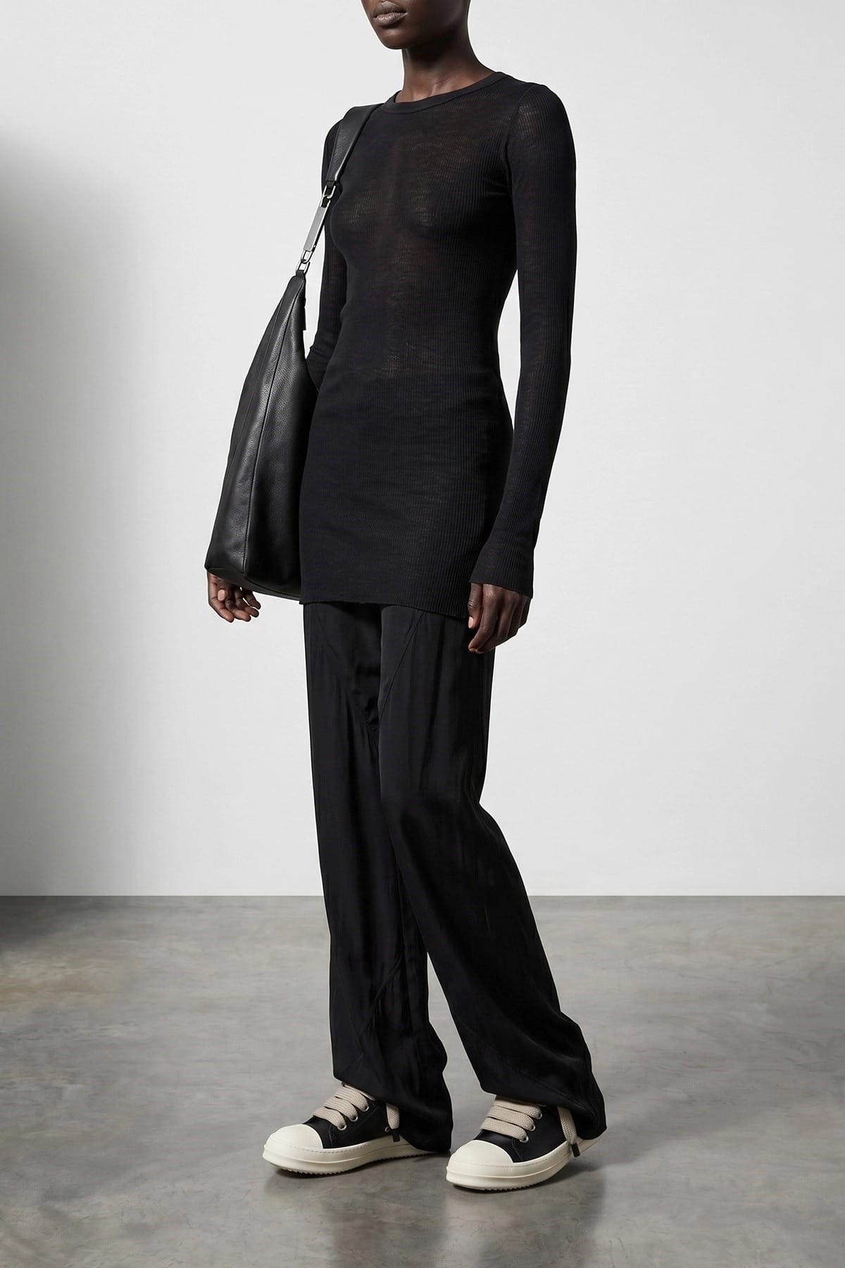 Rick Owens Geripptes Langarm-T-Shirt - alternate view
