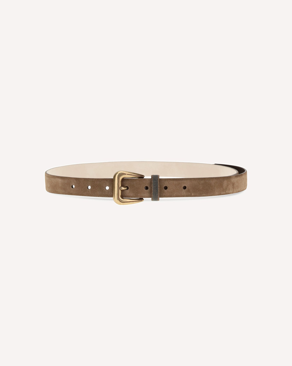 Brunello Cucinelli Suede Belt With Monili Detail - alternate view