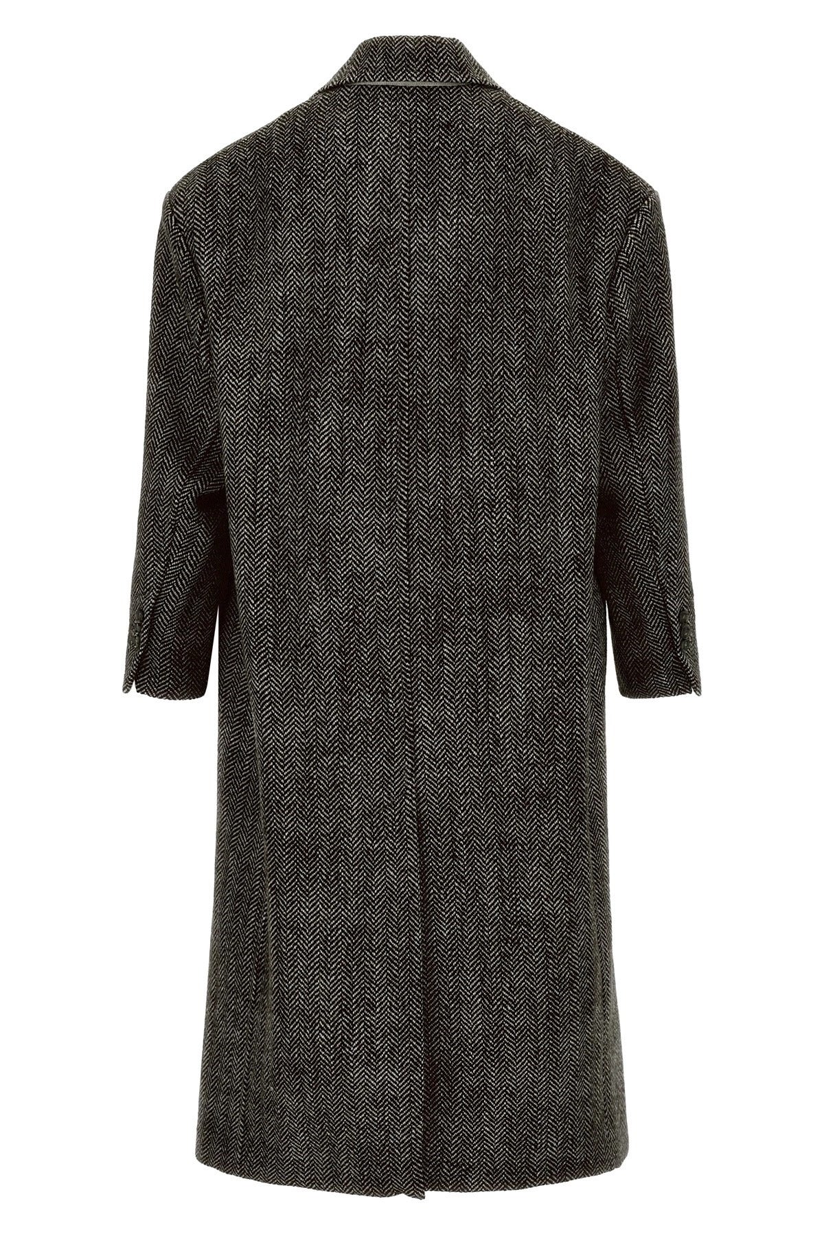 Ami Paris Double-Breasted Herringbone Coat
