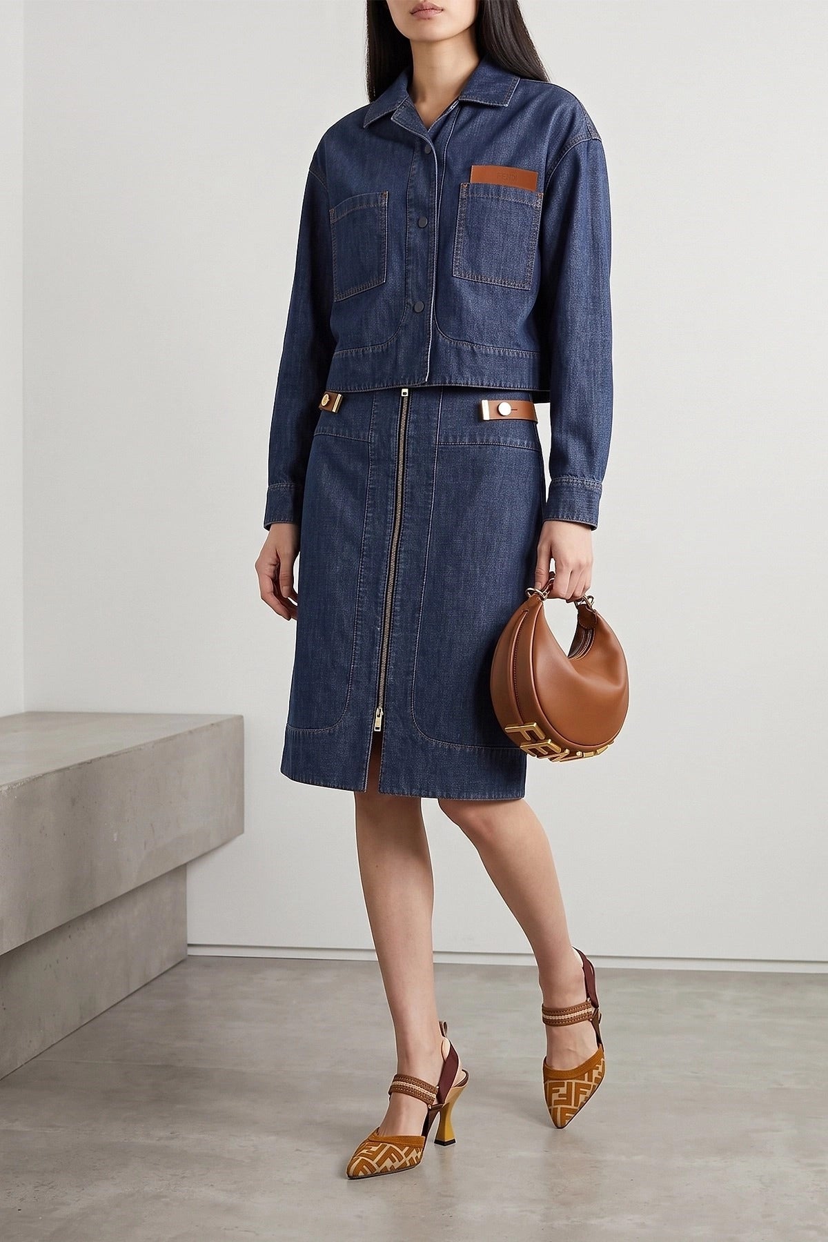 Fendi Chambray Denim Skirt