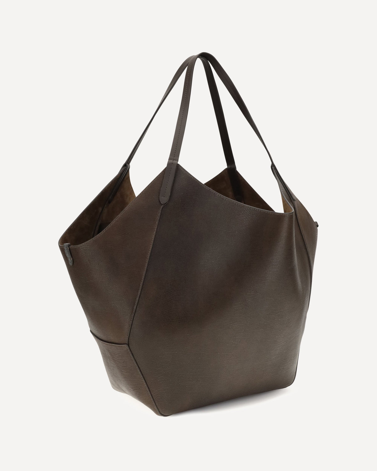 Brunello Cucinelli Leather Shopping Bag With Monili Detail - alternate view