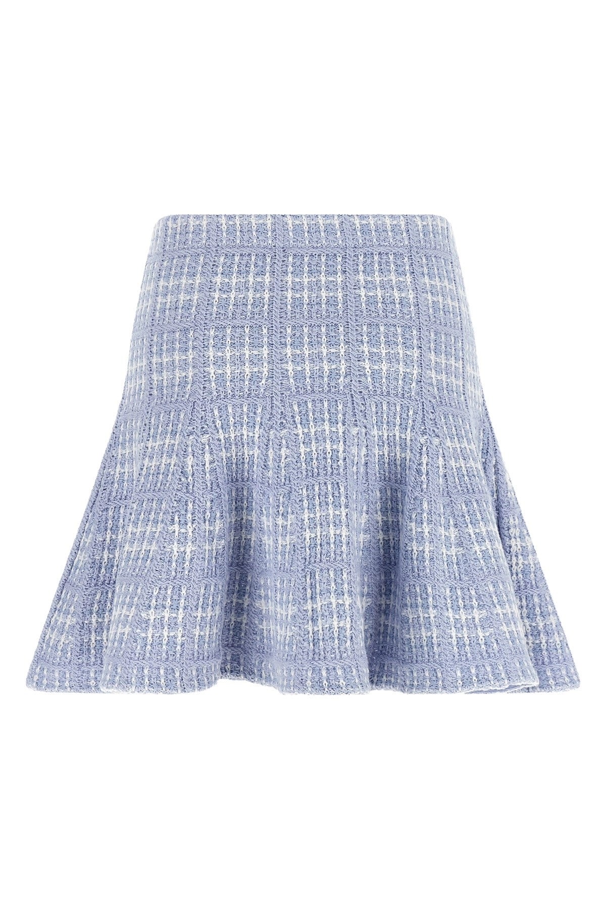 Self-Portrait Check Knit Mini Skirt