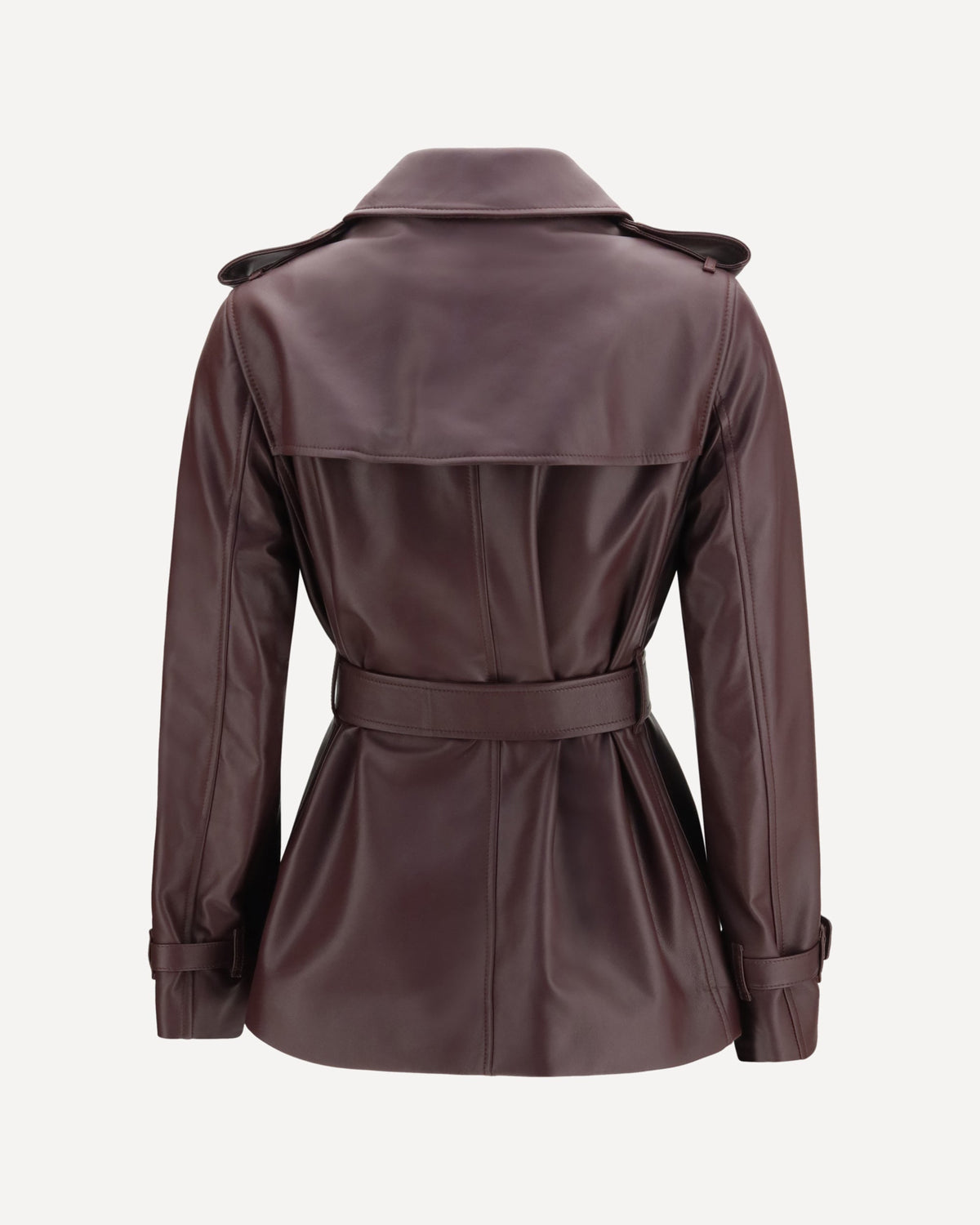 Burberry Short Leather Trench Coat - alternate view