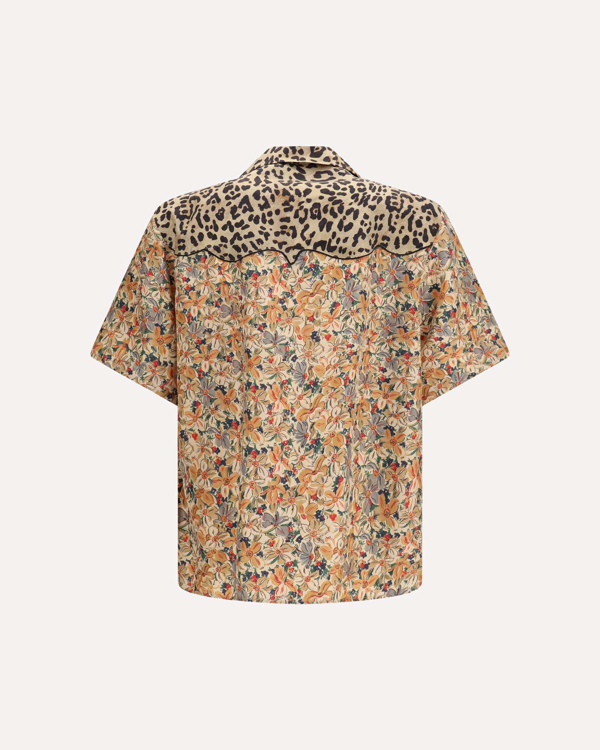 Valentino Short-Sleeve Floral Leopard Print Shirt - alternate view