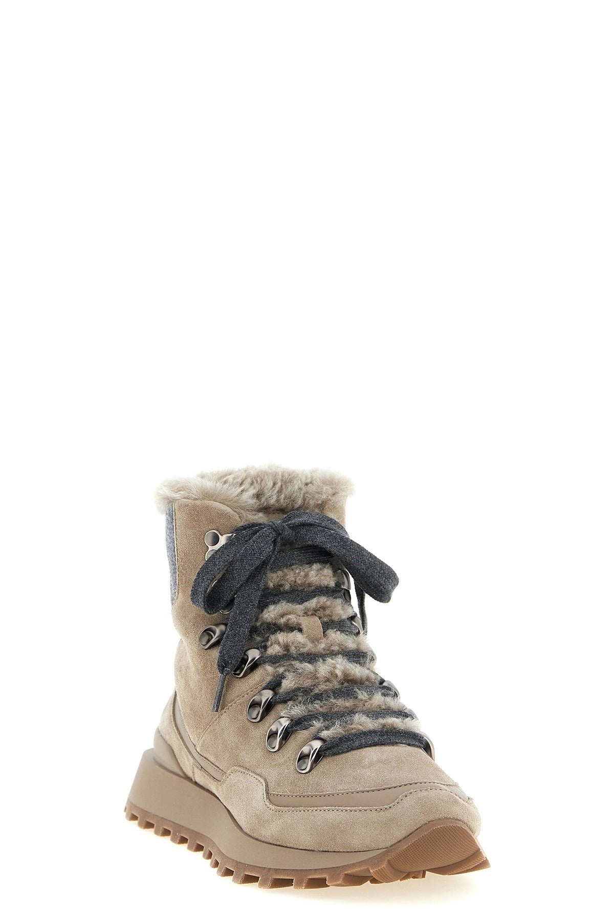 Brunello Cucinelli Lace-Up Ankle Boots With Hooks - alternate view