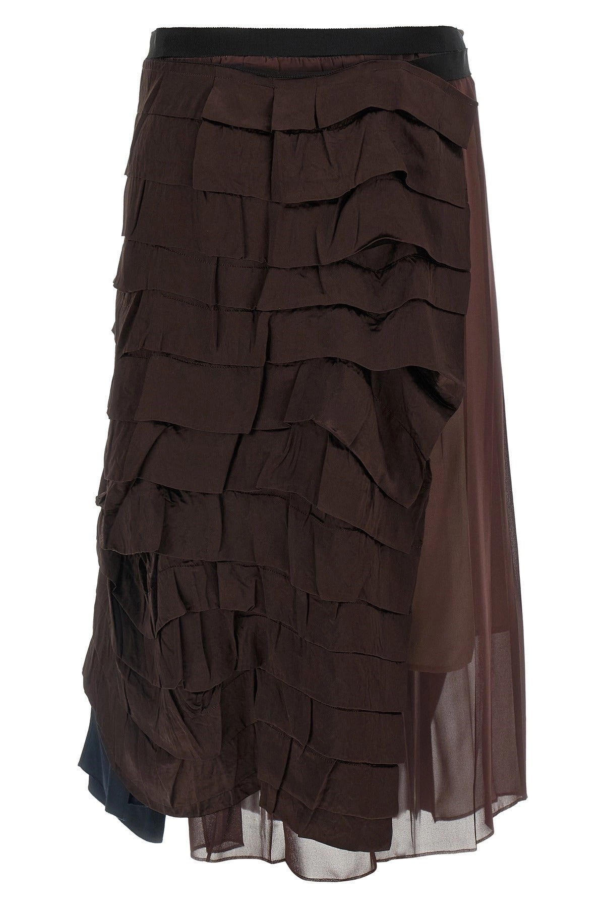 Prada Patchwork Asymmetrical Midi Skirt