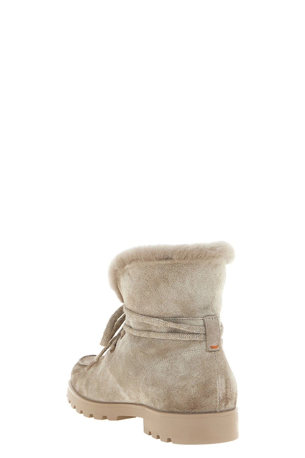 Santoni Suede Shearling Ankle Boots