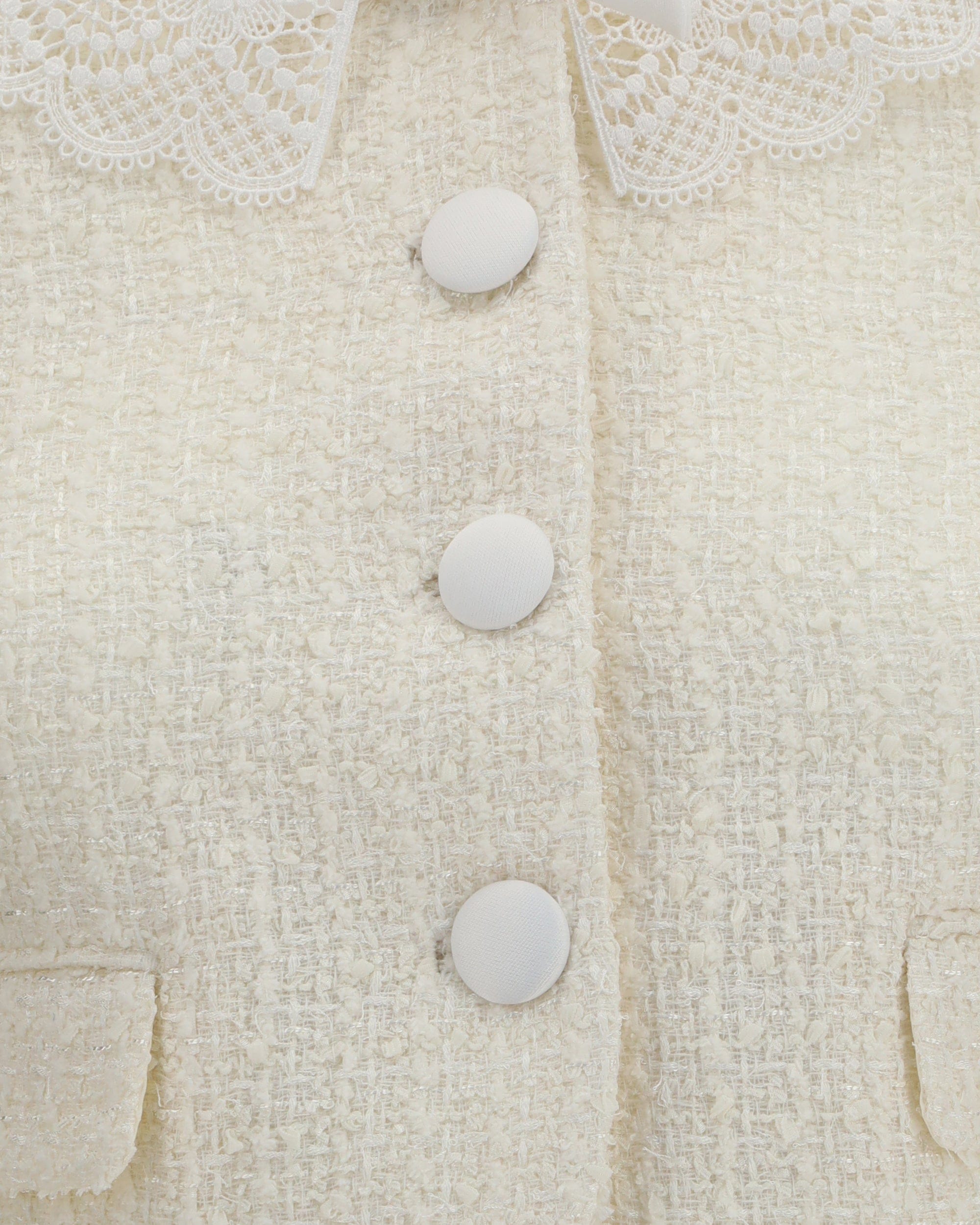Self-Portrait Bouclé Jacket With Lace Collar