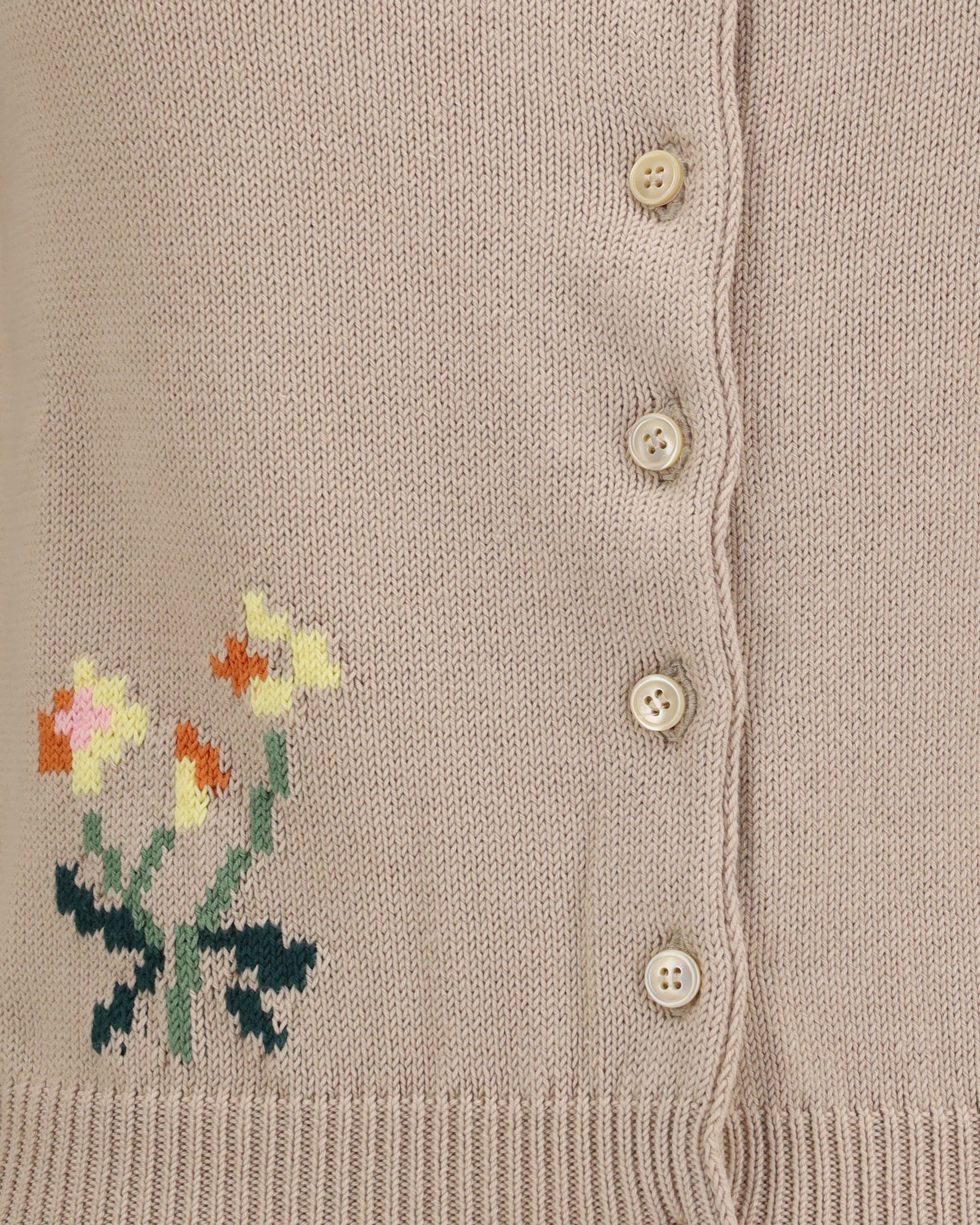 Max Mara Cotton Knit Cardigan With Intarsia