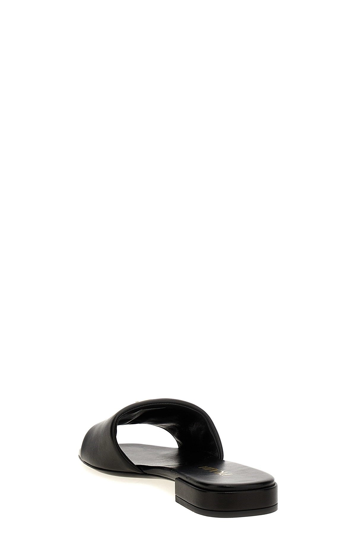 Prada Logo Leather Sandals