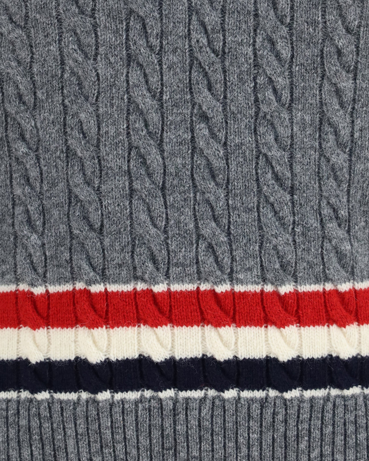 Thom Browne Cable-Knit Cricket V-Neck Vest