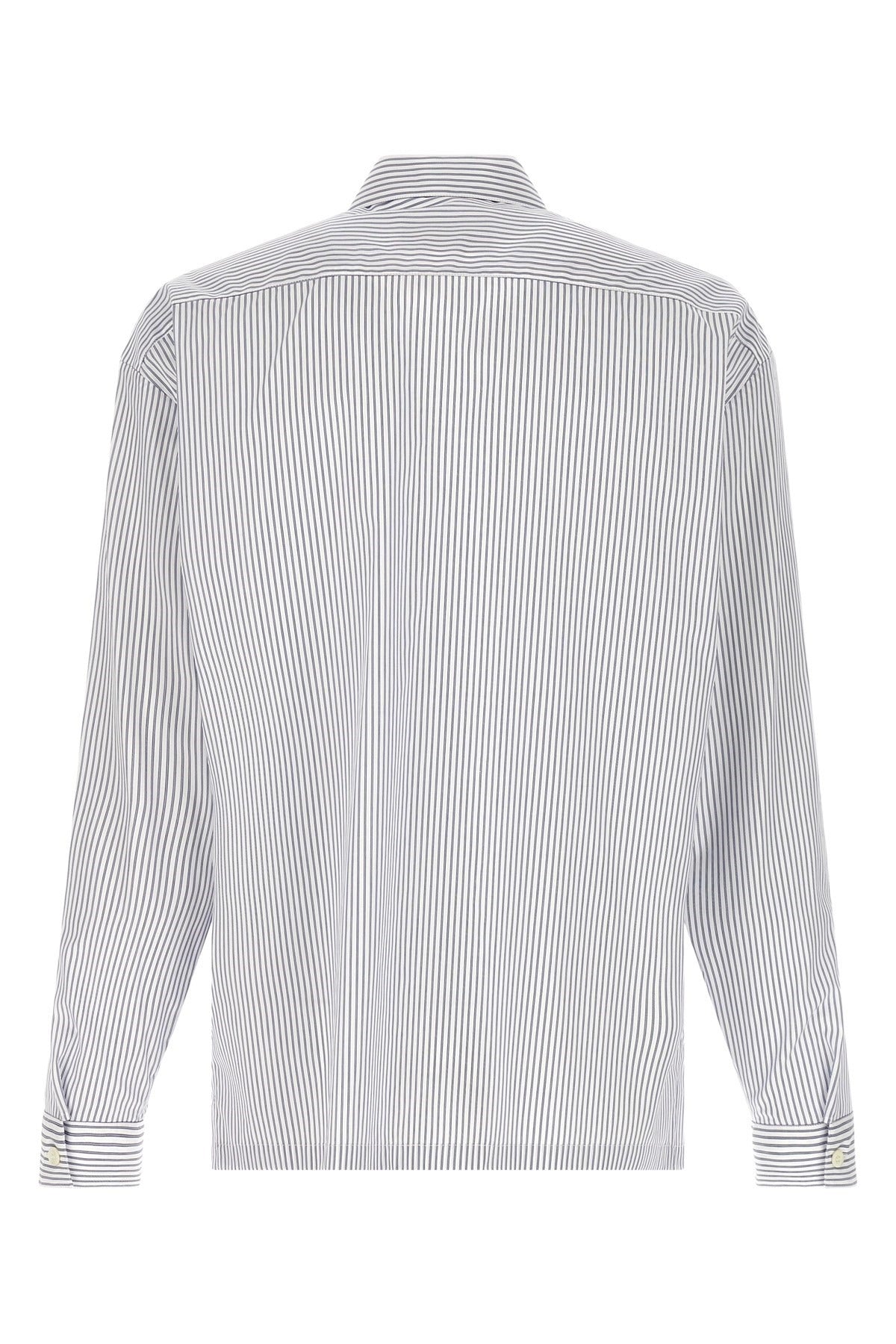 Prada Zip Striped Cotton Shirt