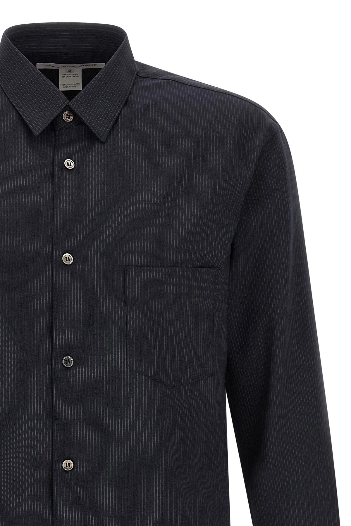 Comme Des Garçons Pinstriped Wool Shirt