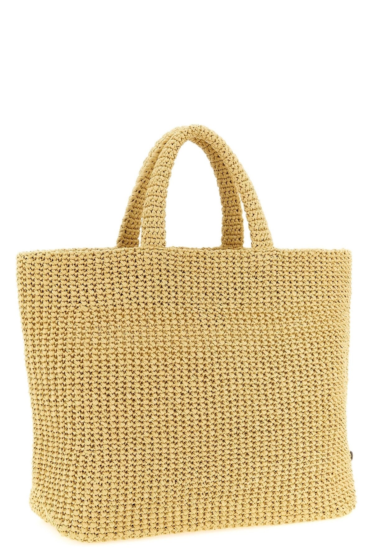 Prada Crochet Raffia Shopping Bag